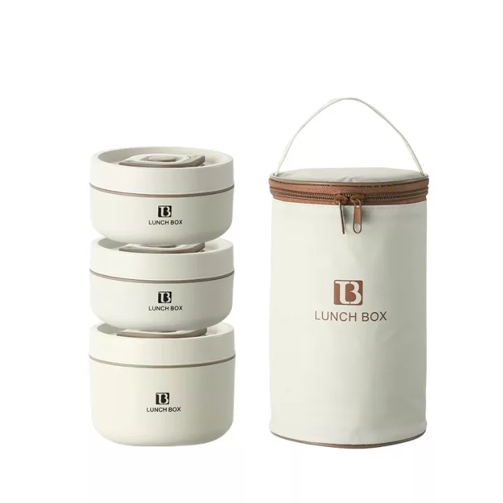 ظرف غذا مدل دایره ای مجموعه سه عددی به همراه کیف