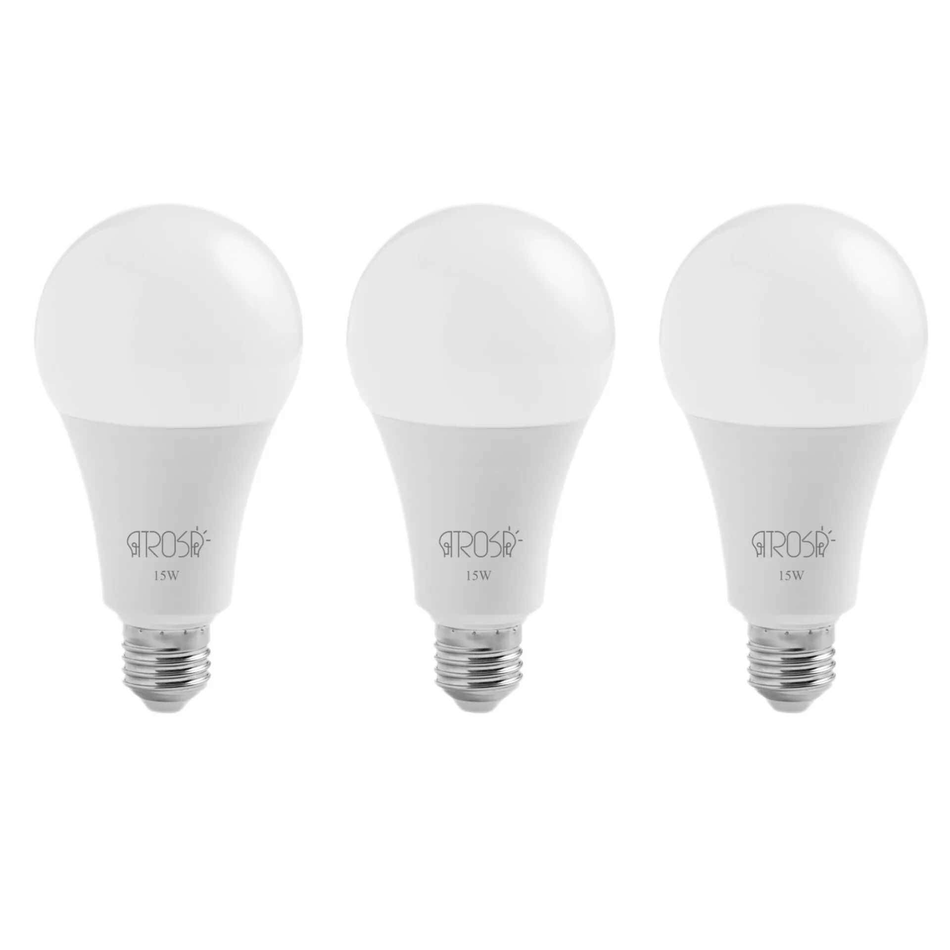 لامپ ال ای دی 15 وات آتروسا مدل حبابی پایه E27 مجموعه 3 عددی