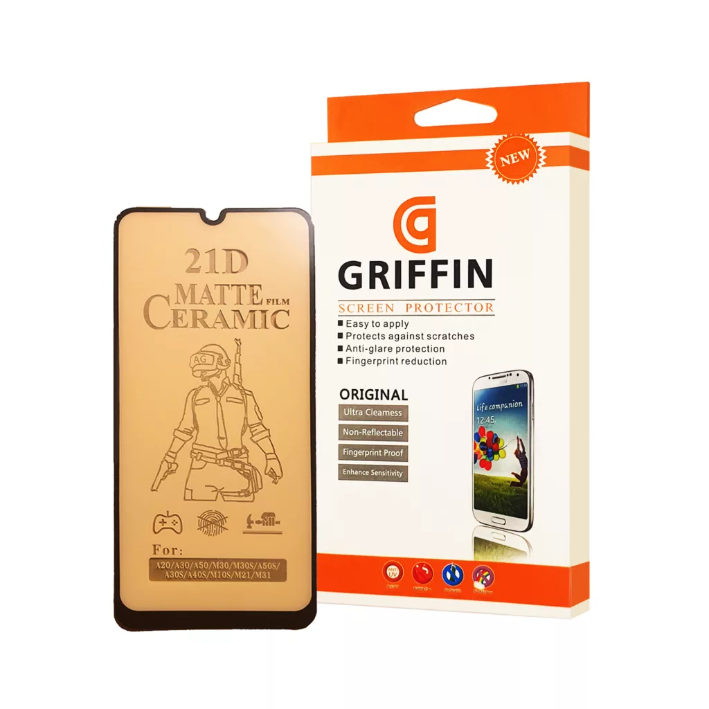 محافظ صفحه نمایش سرامیکی مات گریفین مدل FLCRM GN mo مناسب برای گوشی موبایل سامسونگ Galaxy A20