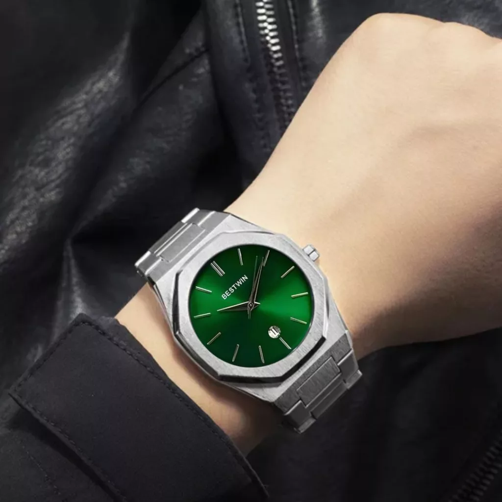 ساعت مچی عقربه‌ای کوارتز مردانه مدل کلاسیک صفحه خطی کد 009