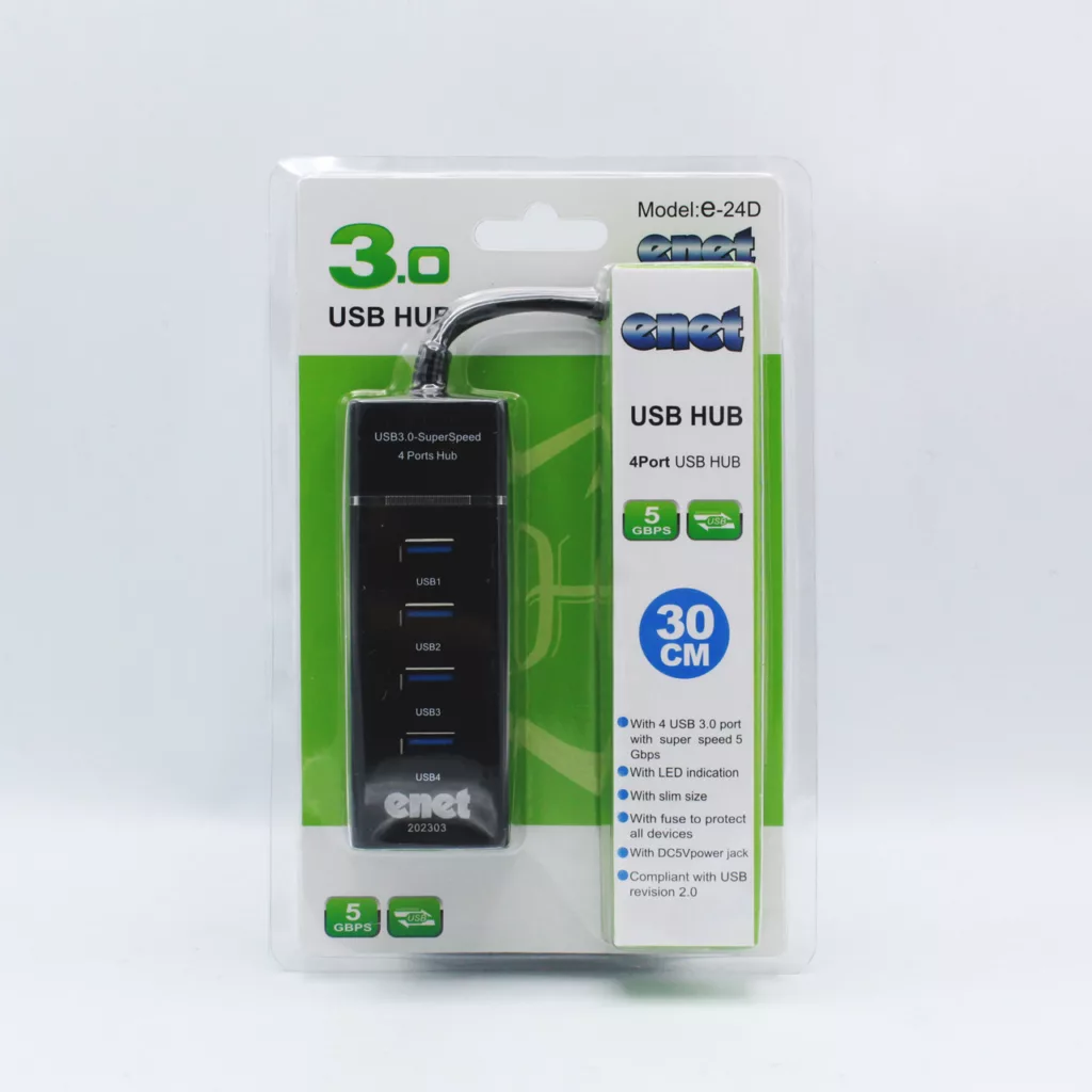 هاب چهار پورت USB 3.0 ای نت مدل En-HT24D03