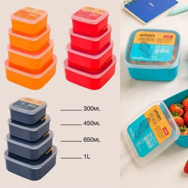 ظرف غذای لیمون مدل مجموعه 4 عددی