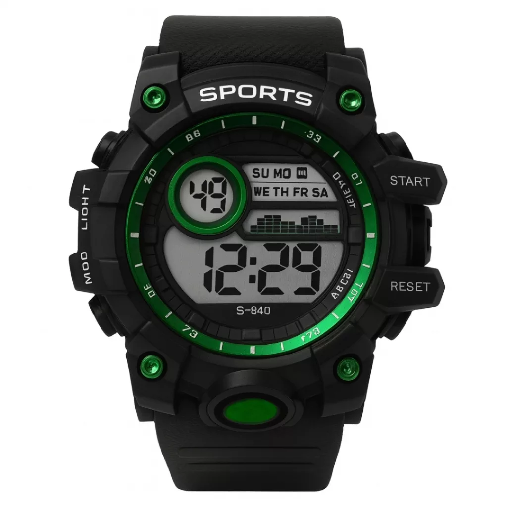 ساعت مچی دیجیتال مردانه مدل اسپرت تک زمانه کرنوگراف بند پیو کد S1