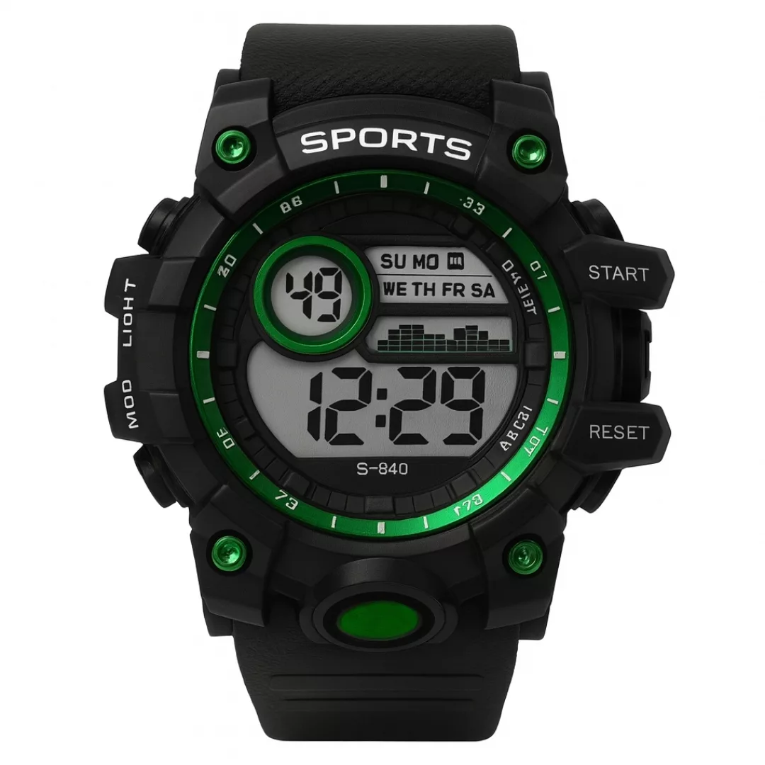 ساعت مچی دیجیتال مردانه مدل اسپرت تک زمانه کرنوگراف بند پیو کد S1