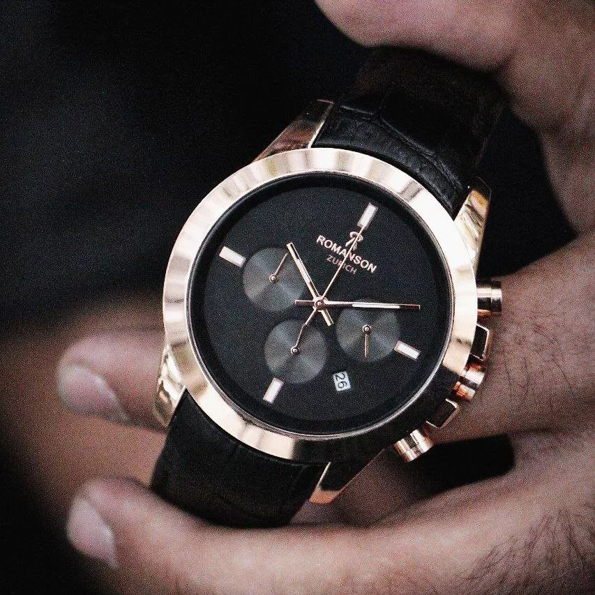 ساعت مچی عقربهای مردانه رومانسون مدل کورنوگراف سه موتور فعال کد 01