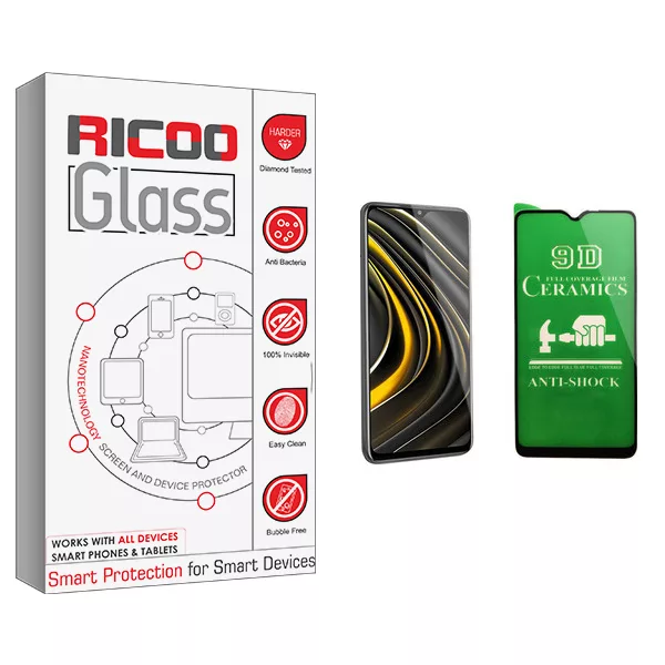محافظ صفحه نمایش سرامیکی ریکوو مدل +HD مناسب برای گوشی موبایل شیائومی Poco M3