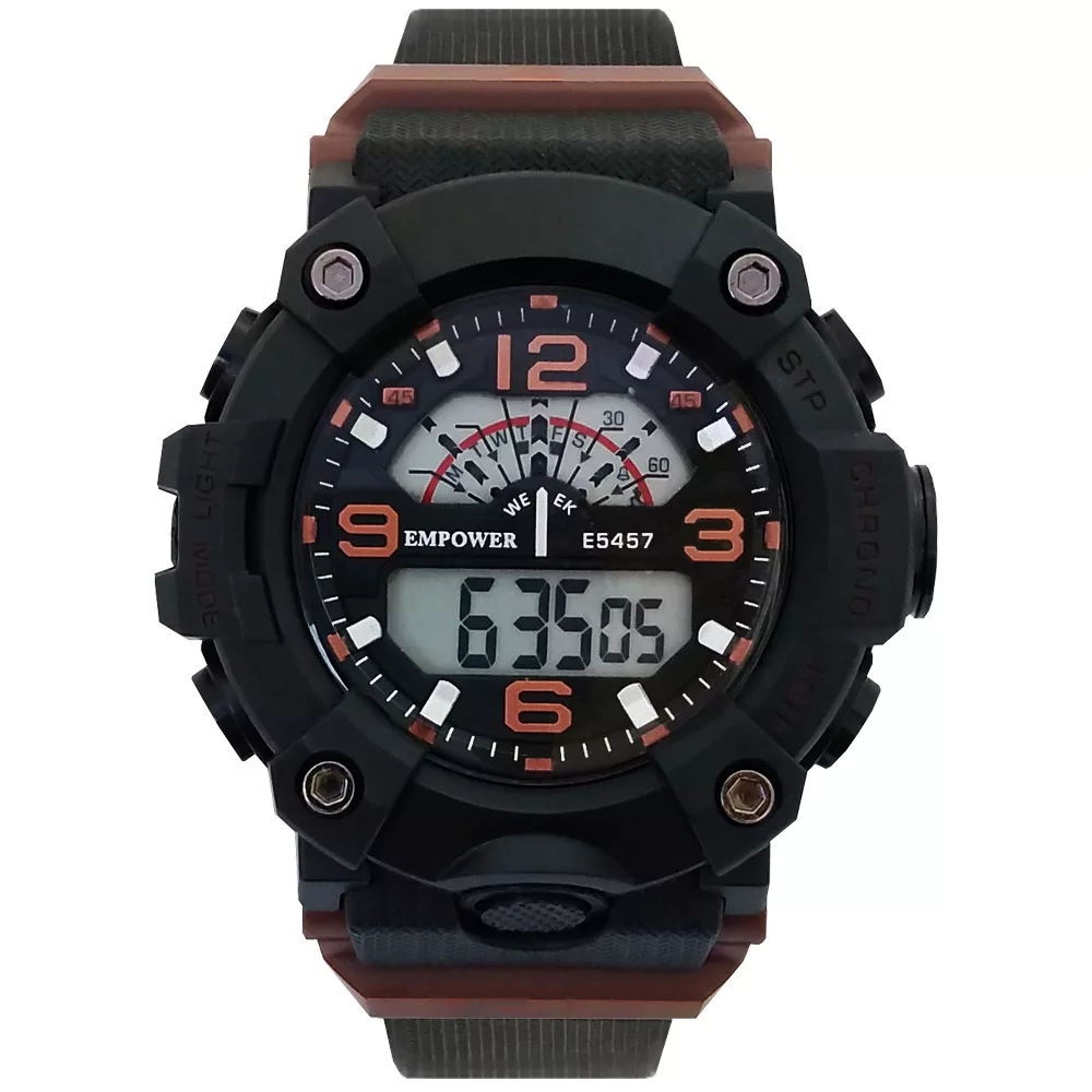 ساعت مچی دیجیتال مردانه امپاور مدل ورزشی ضدآب چراغدار استخری کد 30