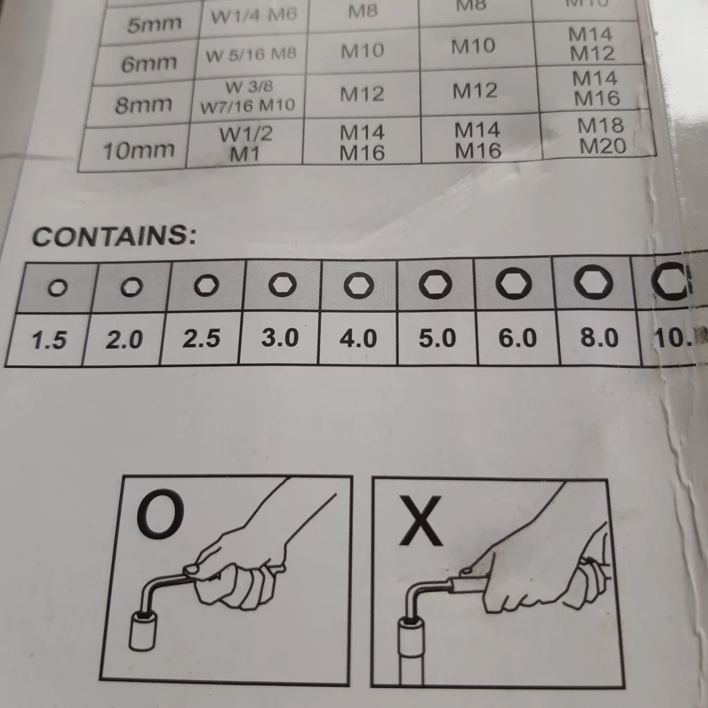 آچار آلن فیدار مدل JK22690 مجموعه 9 عددی