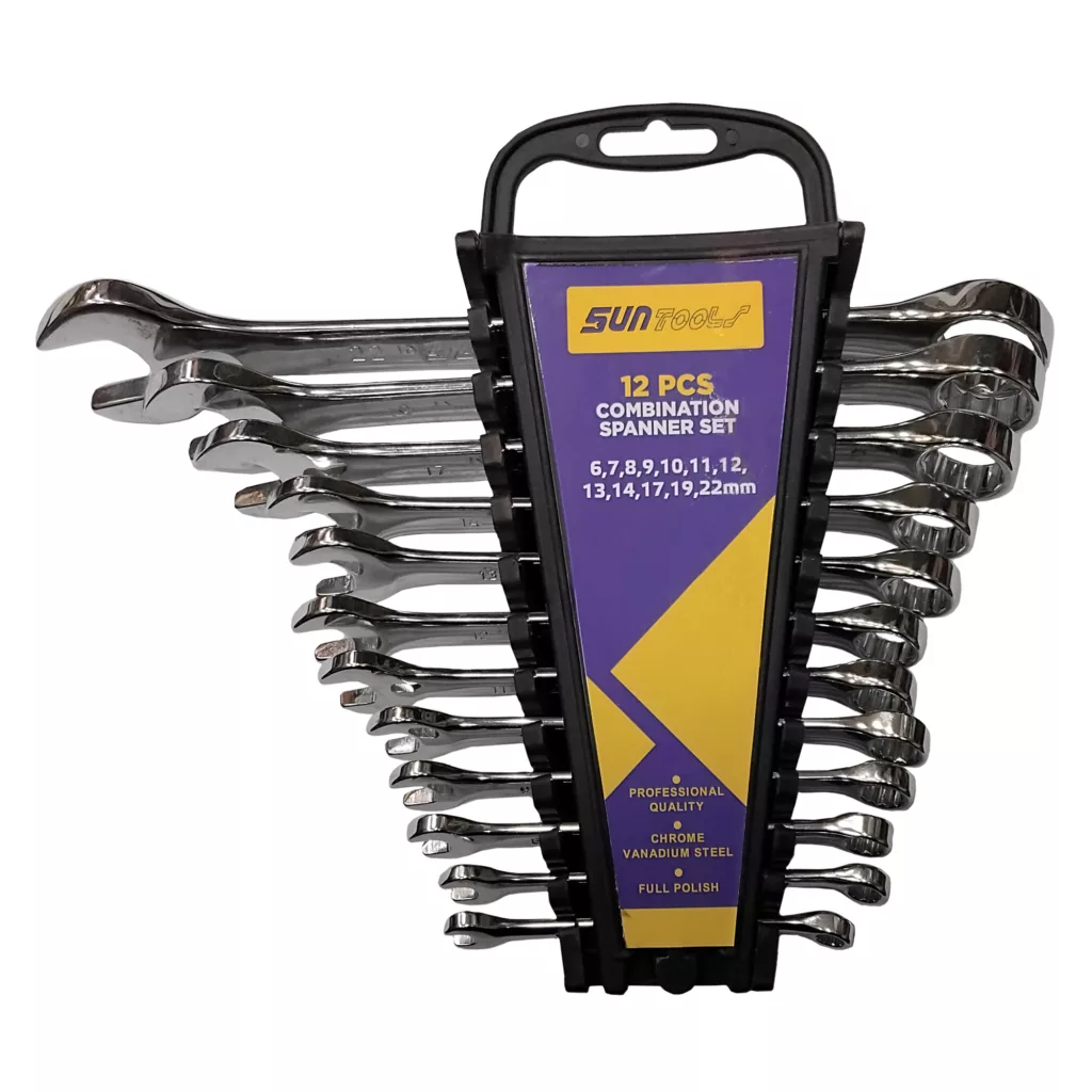 آچار یکسر تخت و یکسر رینگی سان تولز مدل s1 مجموعه 12 عددی