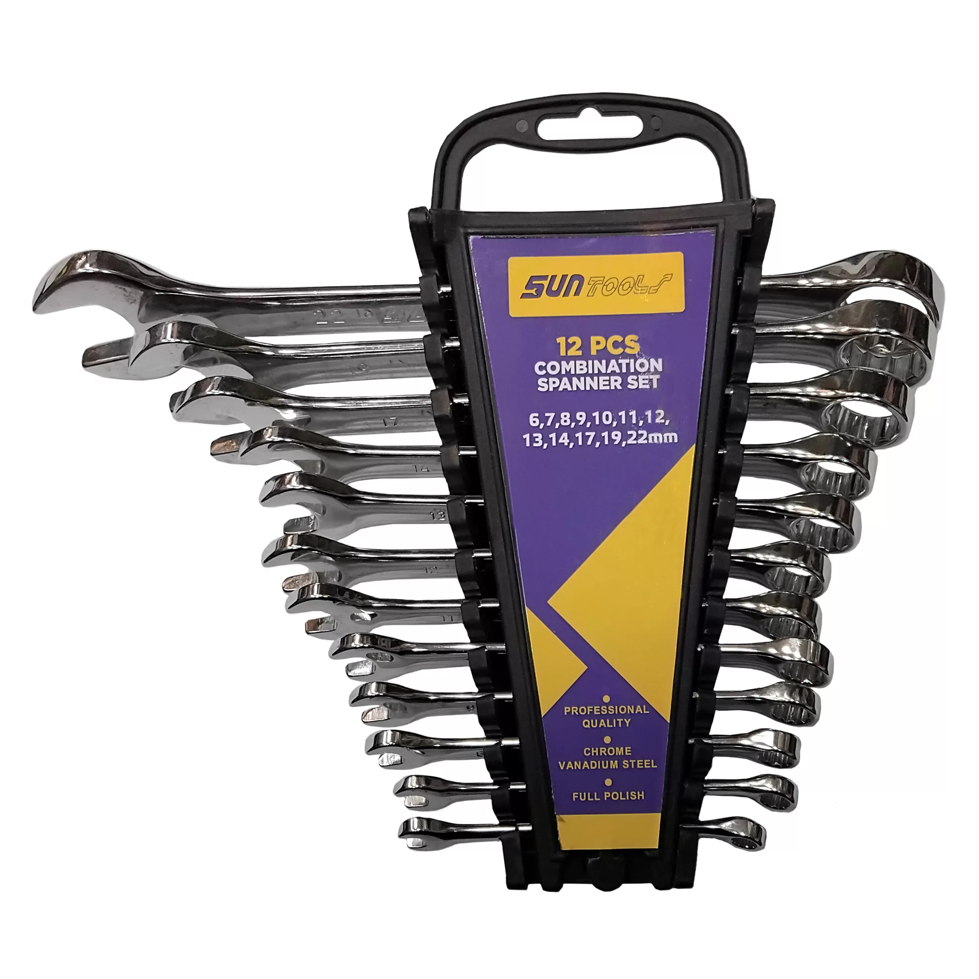 آچار یکسر تخت و یکسر رینگی سان تولز مدل s1 مجموعه 12 عددی