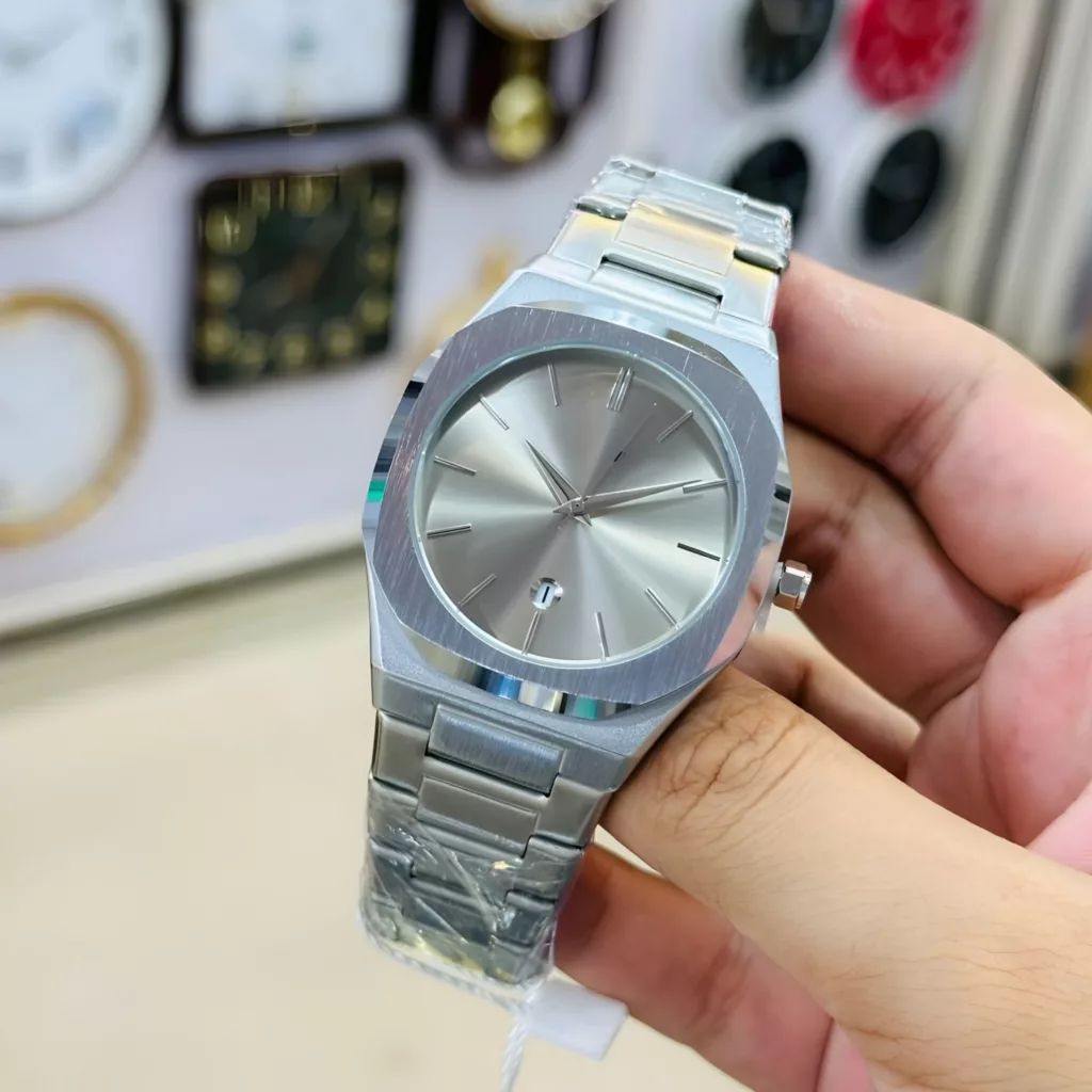 ساعت مچی عقربه‌ای کوارتز مردانه مدل کلاسیک لوکس دیت جاست بند استیل کد 1