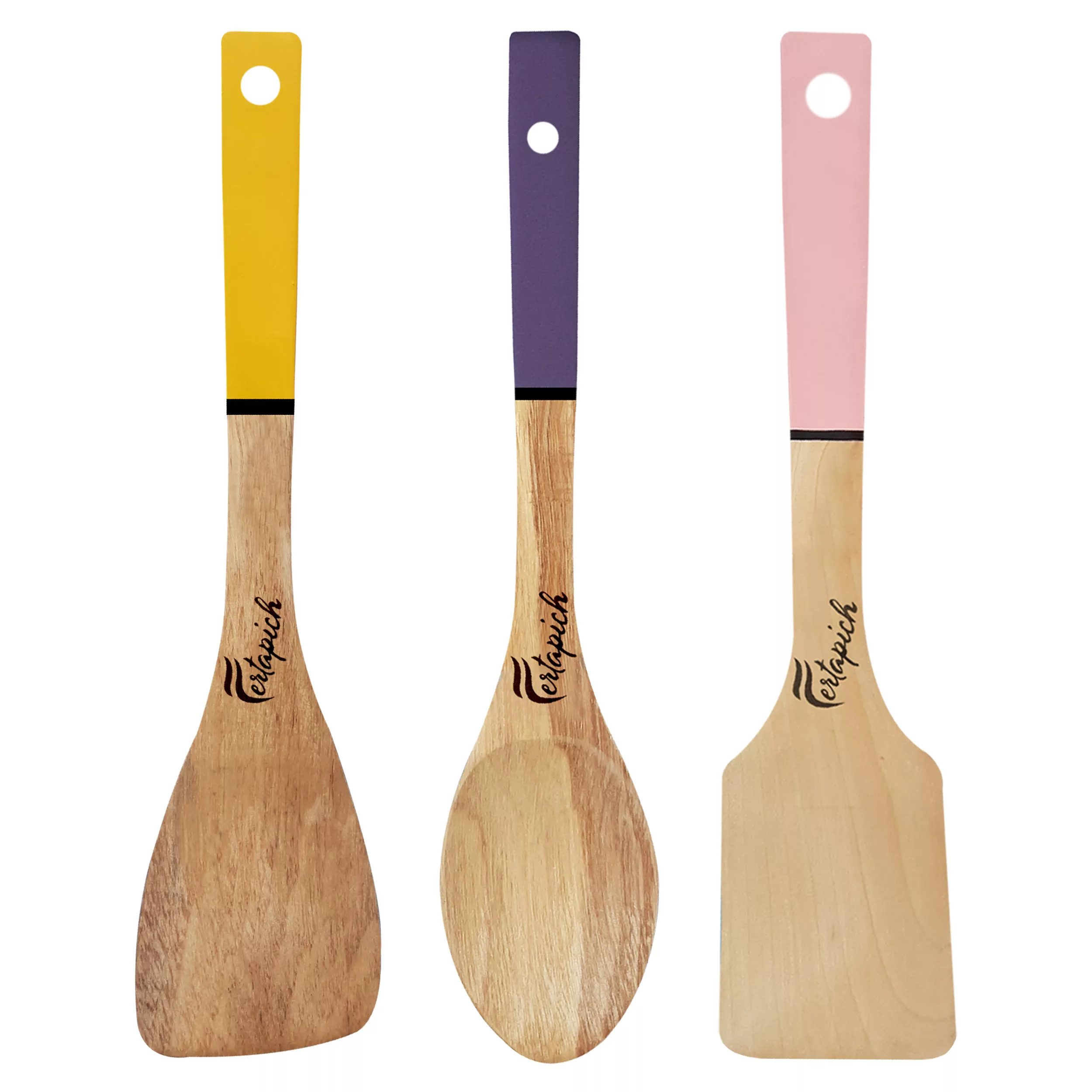 سرویس کفگیر و ملاقه 3 پارچه فرتاپیچ مدل چوبی کد 033