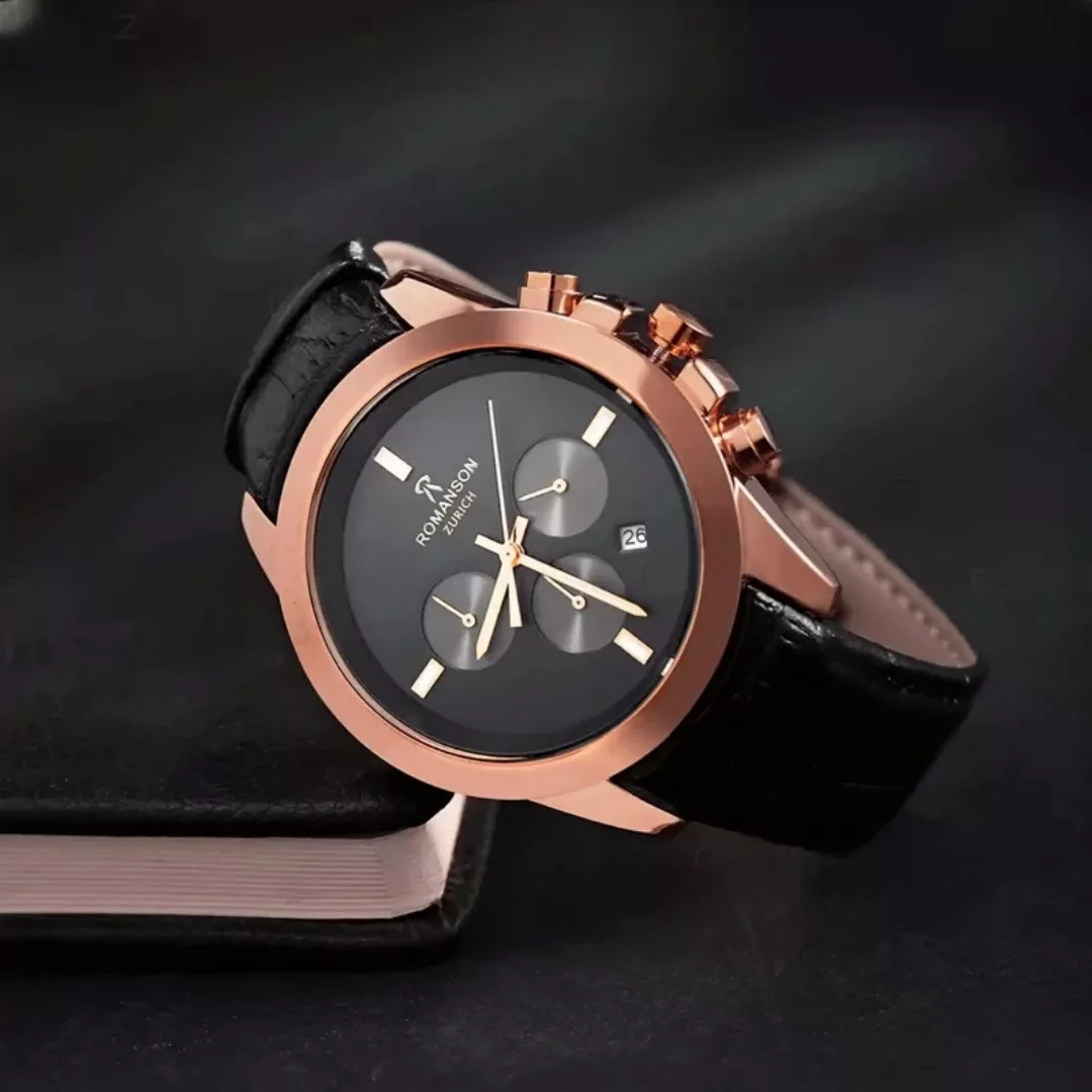 ساعت مچی عقربه‌ای کوارتز  مردانه رومانسون مدل بند چرم