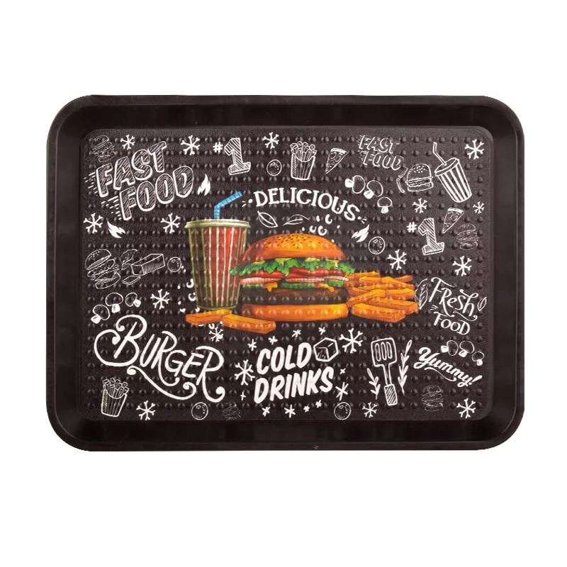 سینی بدون دسته مهروز طرح burger سایز 20*26 سانتی متر