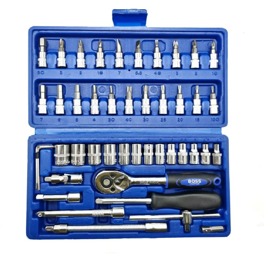 مجموعه 46 عددی آچار و سری بکس باس کد 46s