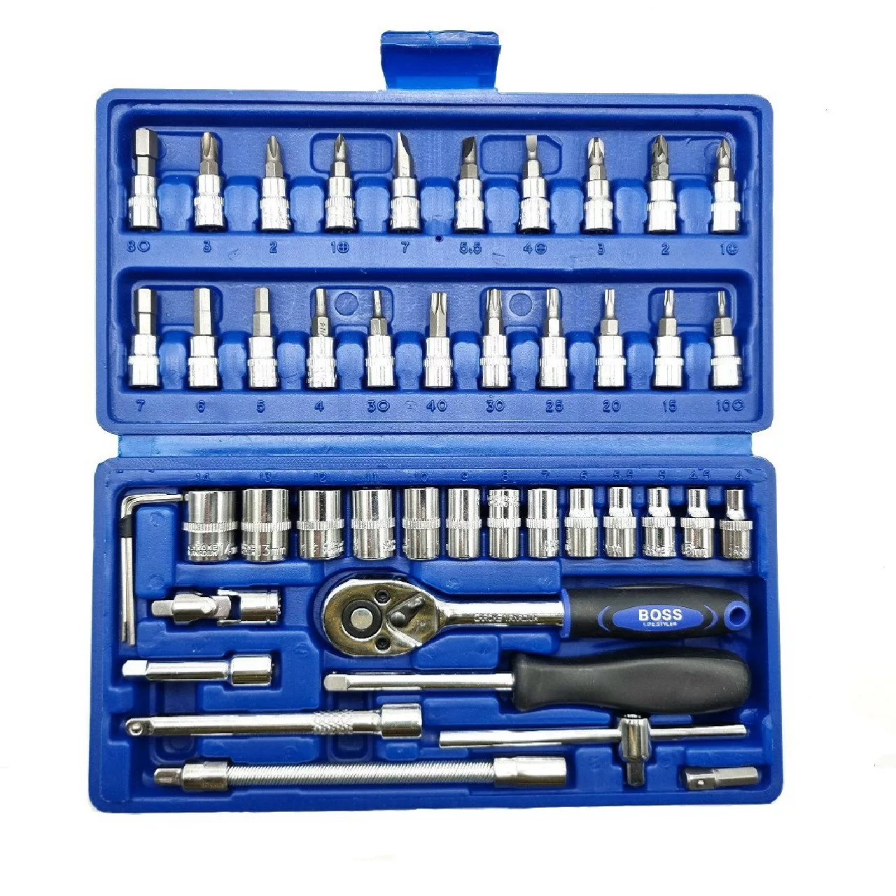 مجموعه 46 عددی آچار و سری بکس باس کد 46s