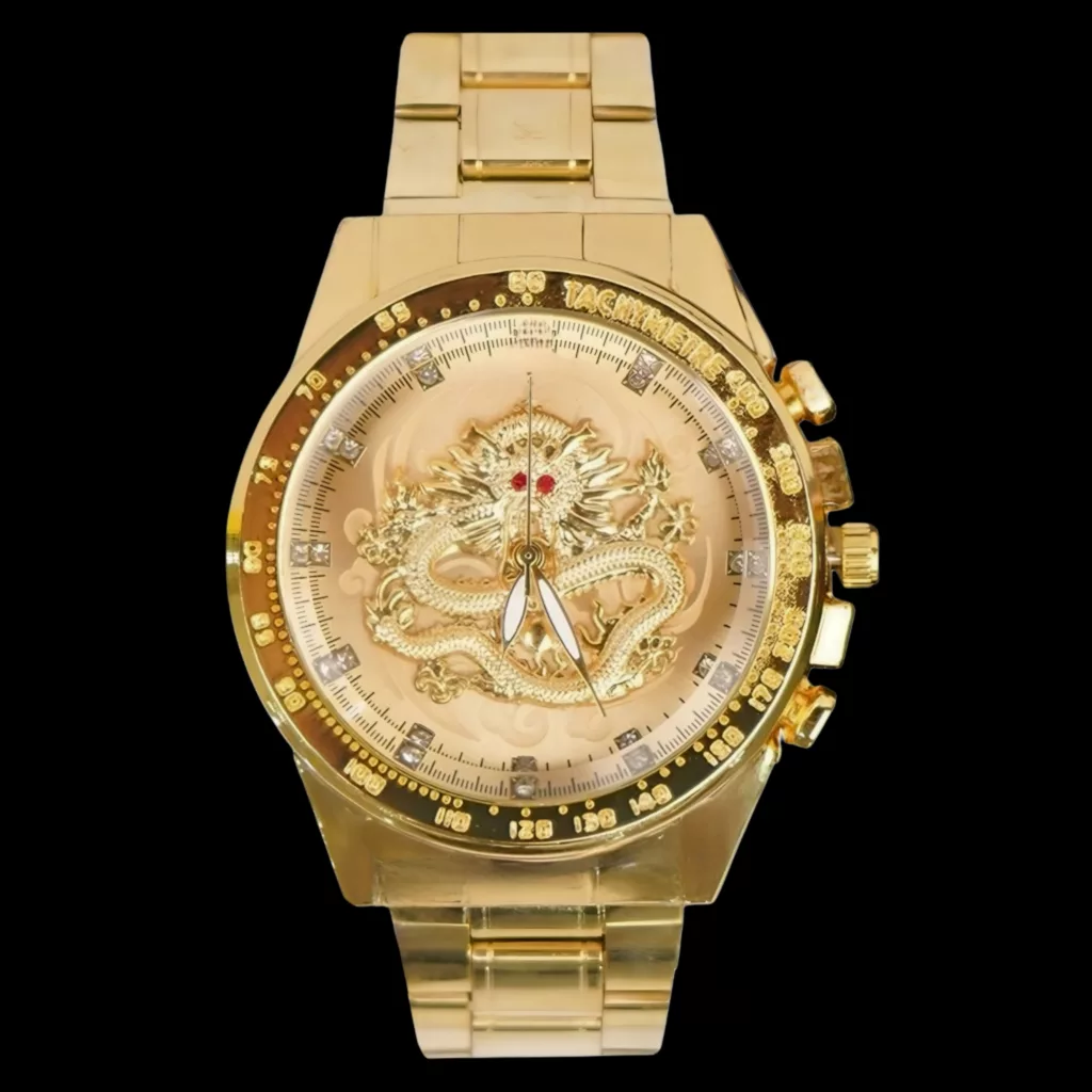 ساعت مچی عقربه‌ای کوارتز مردانه مدل دراگون تک موتوره بند فلزی کد ۱.۱