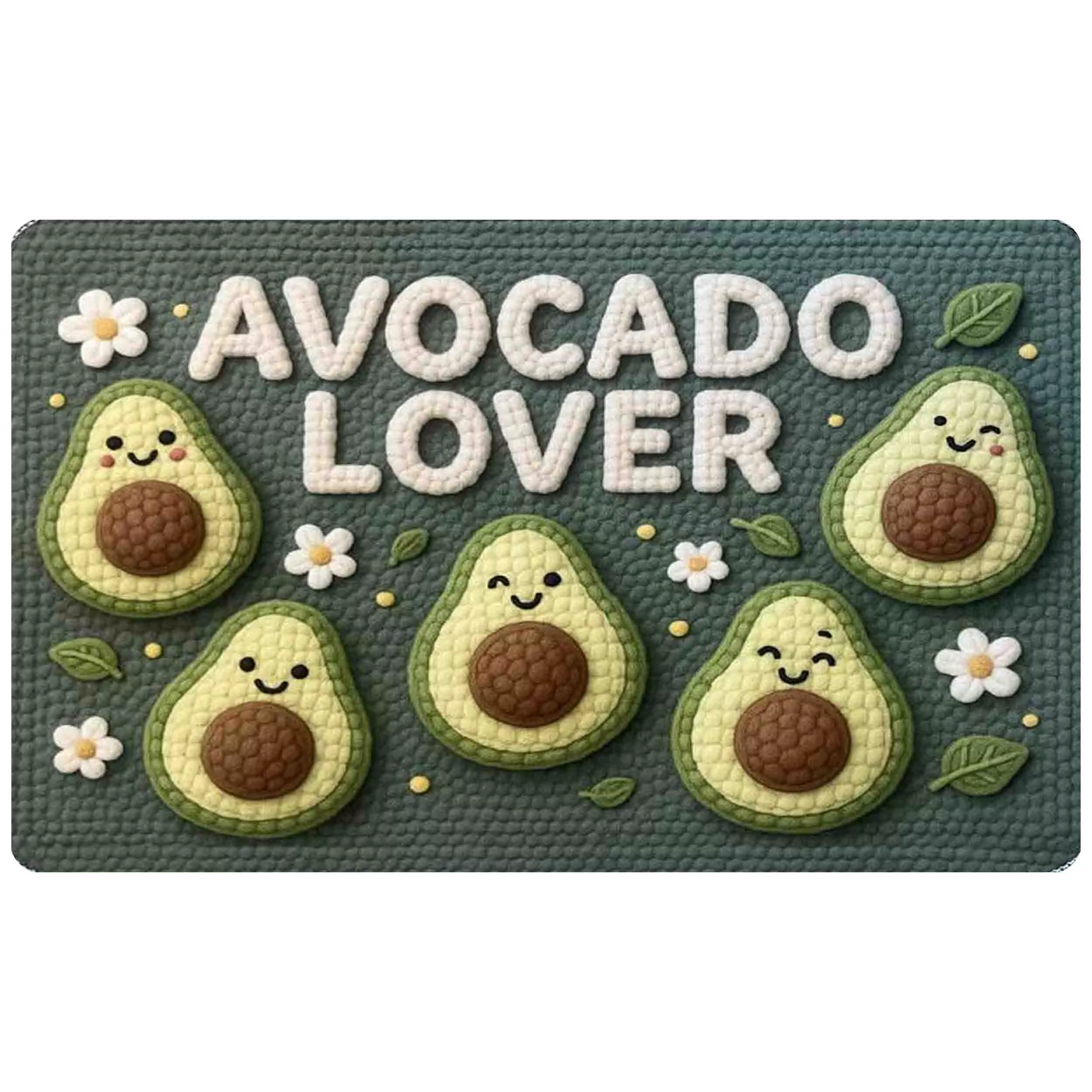 پادری مدل راما اسفنجی طرح آووکادو R-171  سایز 70x50 سانتی‌متر مناسب برای فضای داخلی