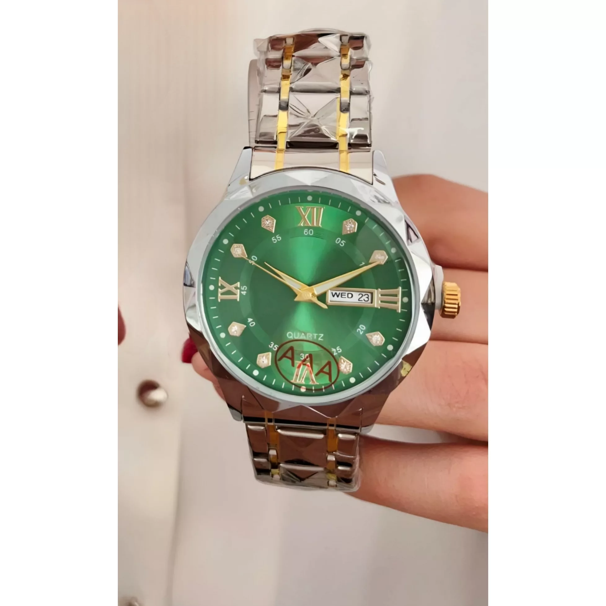 ساعت مچی عقربه‌ای کوارتز مردانه مدل دی دیت بند استیل تراش الماسی کد C1.4