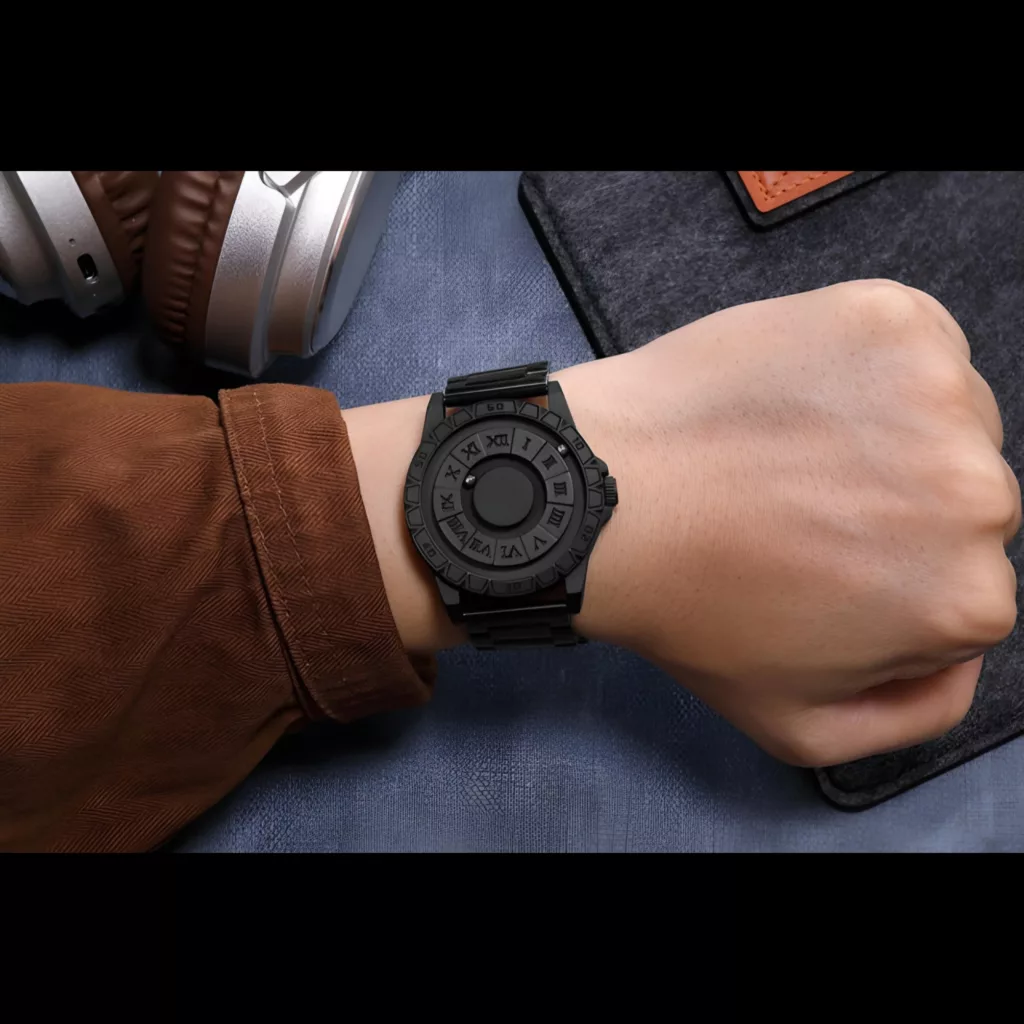 ساعت مچی عقربه‌ای مردانه  کوارتز مدل مغناطیسی بند فلزی کد 1