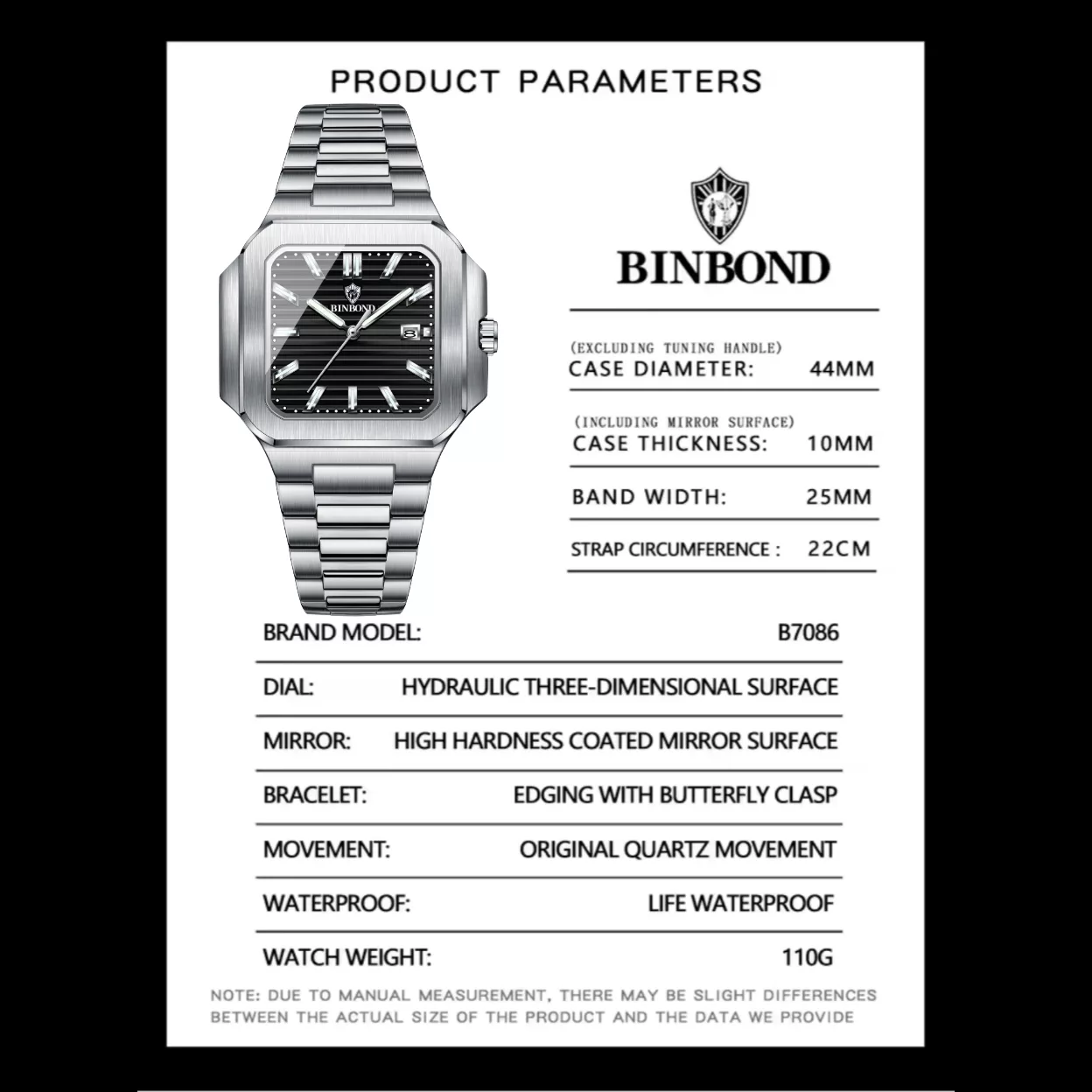 ساعت مچی عقربه‌ای کوارتز مردانه بین باند مدل اسپرت بند استیل قفل مخفی کد B6