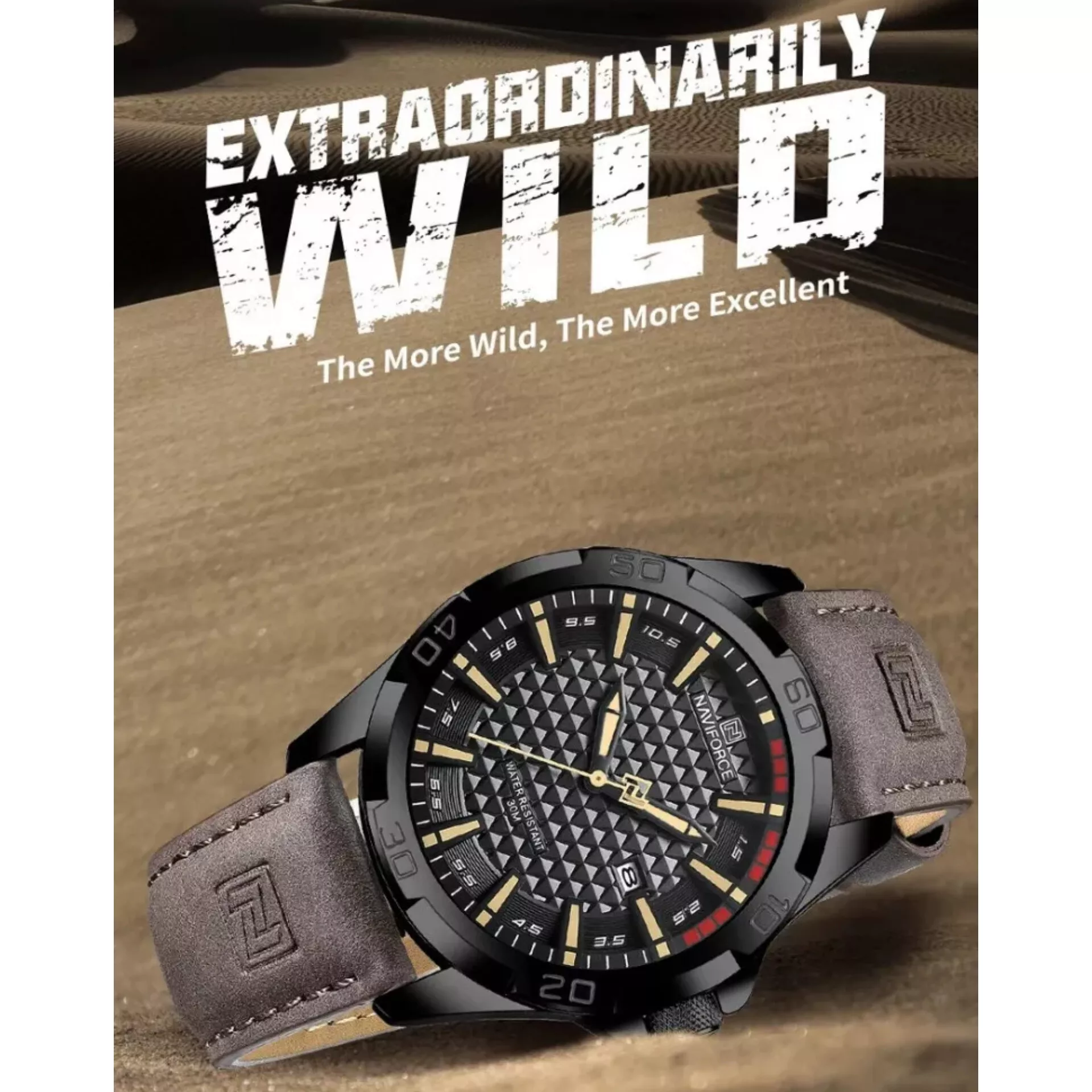 ساعت مچی عقربه‌ای مردانه نیوی فورس مدل تقویم دار کد 8023-BRBY