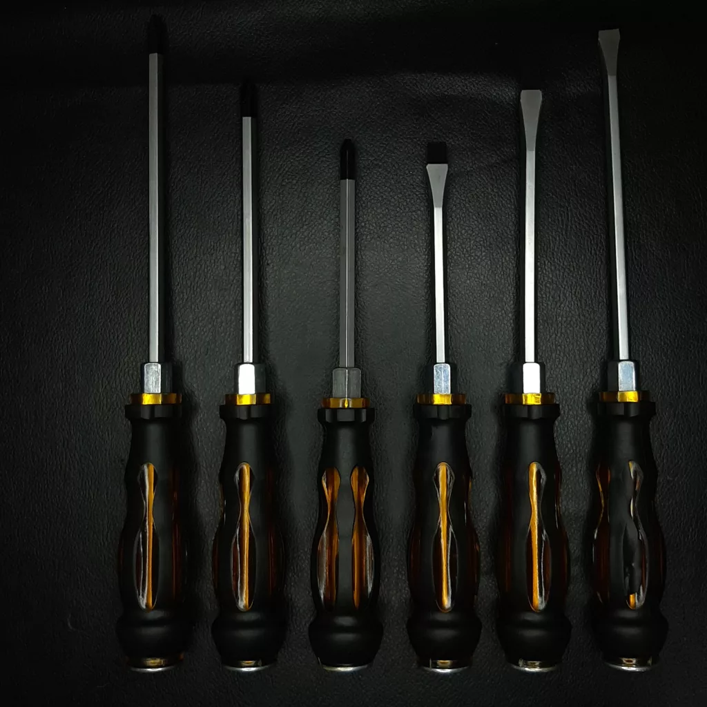 پیچ گوشتی ضربه خور دوسو و چهار سو کایزو مدل xsa-98 مجموعه 6 عددی