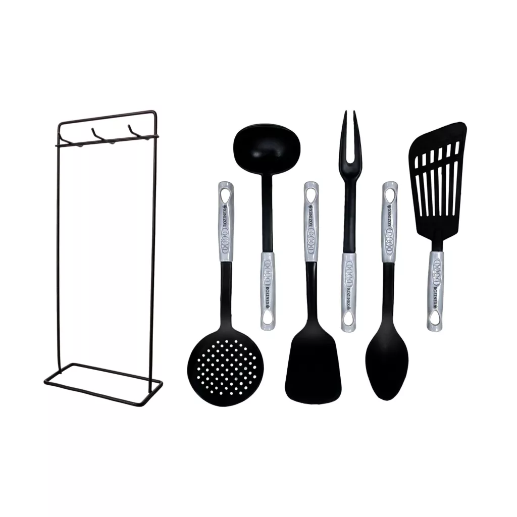 سرویس کفگیر و ملاقه 6 پارچه مدل پرایم به همراه استند