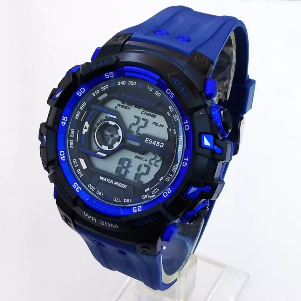 ساعت مچی دیجیتال مدل تک زمانه کرنوگراف بند پیو کد EM4