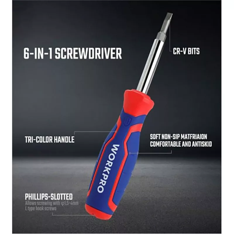 پیچ گوشتی دوسر ورک پرو مدل شش کاره WP221046-6-IN-1