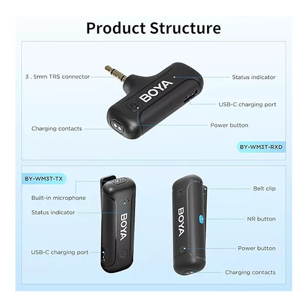 میکروفن یقه ای بویا مدل BY-WM3T-M2