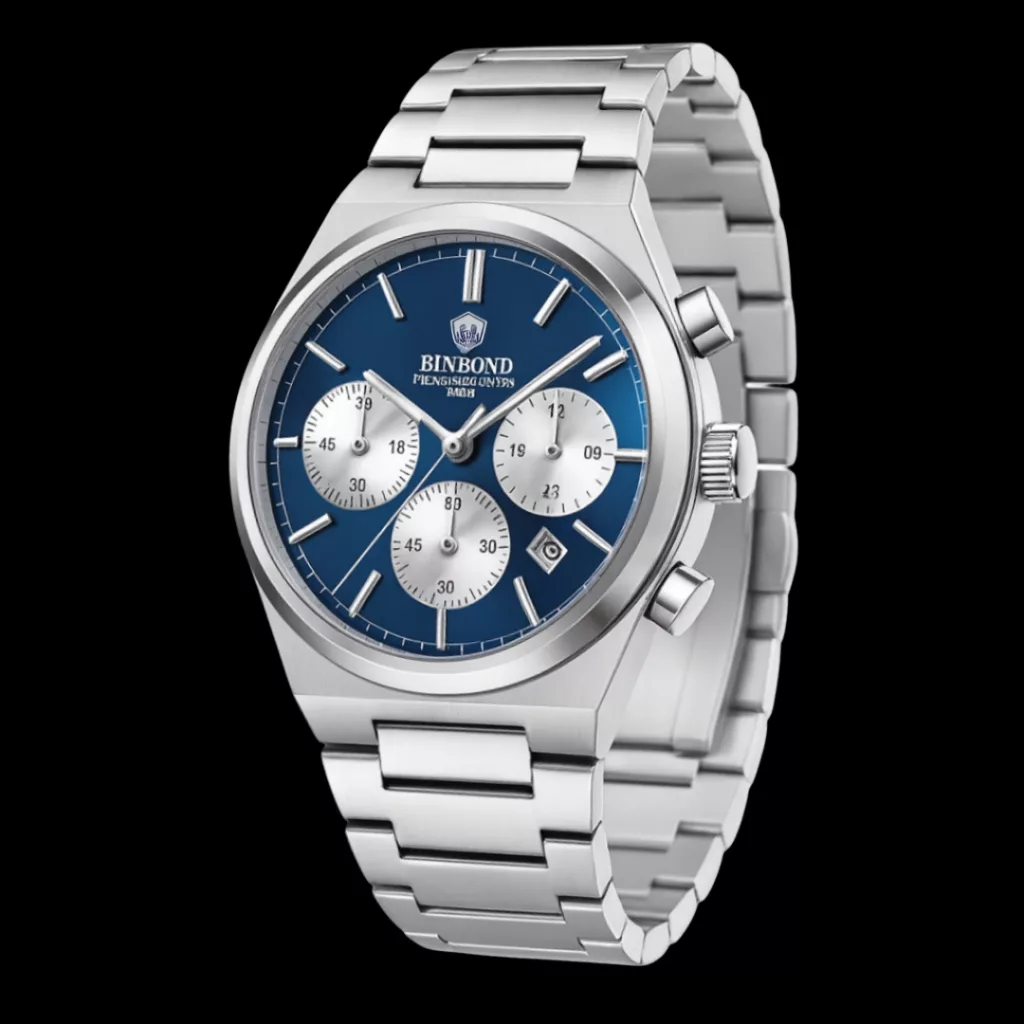 ساعت مچی عقربه‌ای کوارتز مردانه بین باند مدل  اسپرت سه موتور فعال کرنوگراف بند استیل قفل مخفی کد ۲