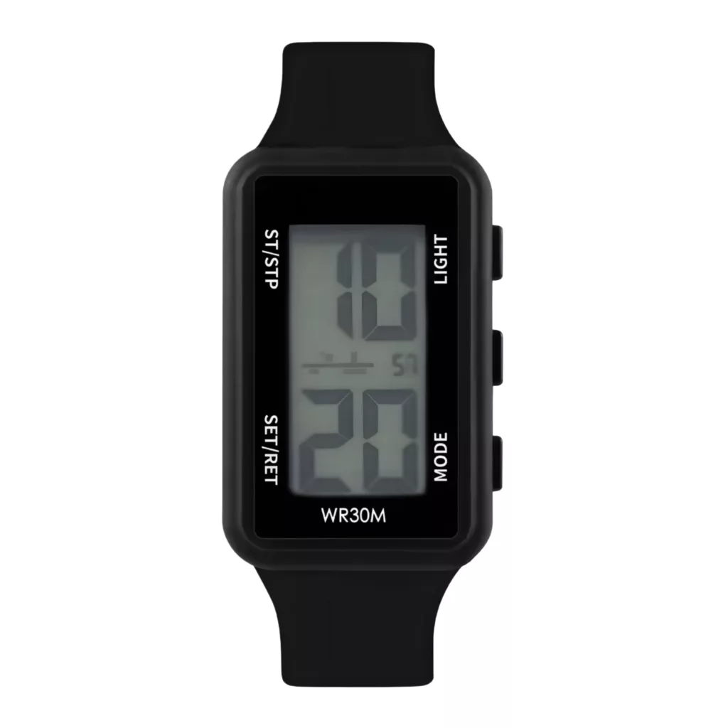 ساعت مچی دیجیتال مدل تک زمانه بند رابر کرنوگراف ضد آب استخری کد ۱