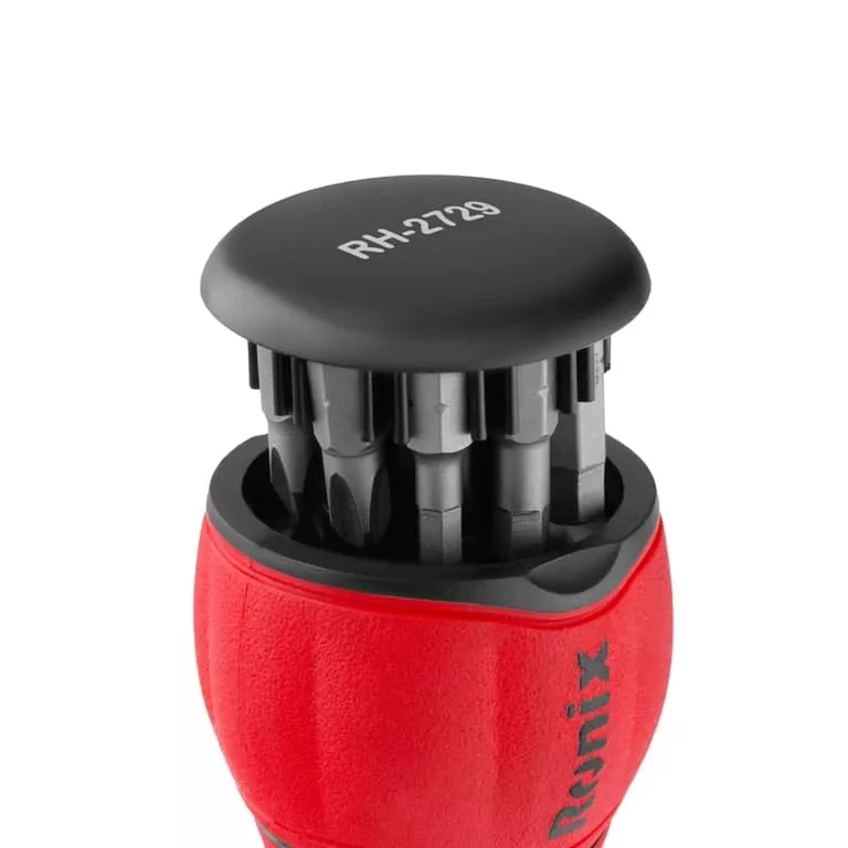 پیچ گوشتی جغجغه ای مشتی رونیکس مدل RH-2729 مجموعه 10 عددی