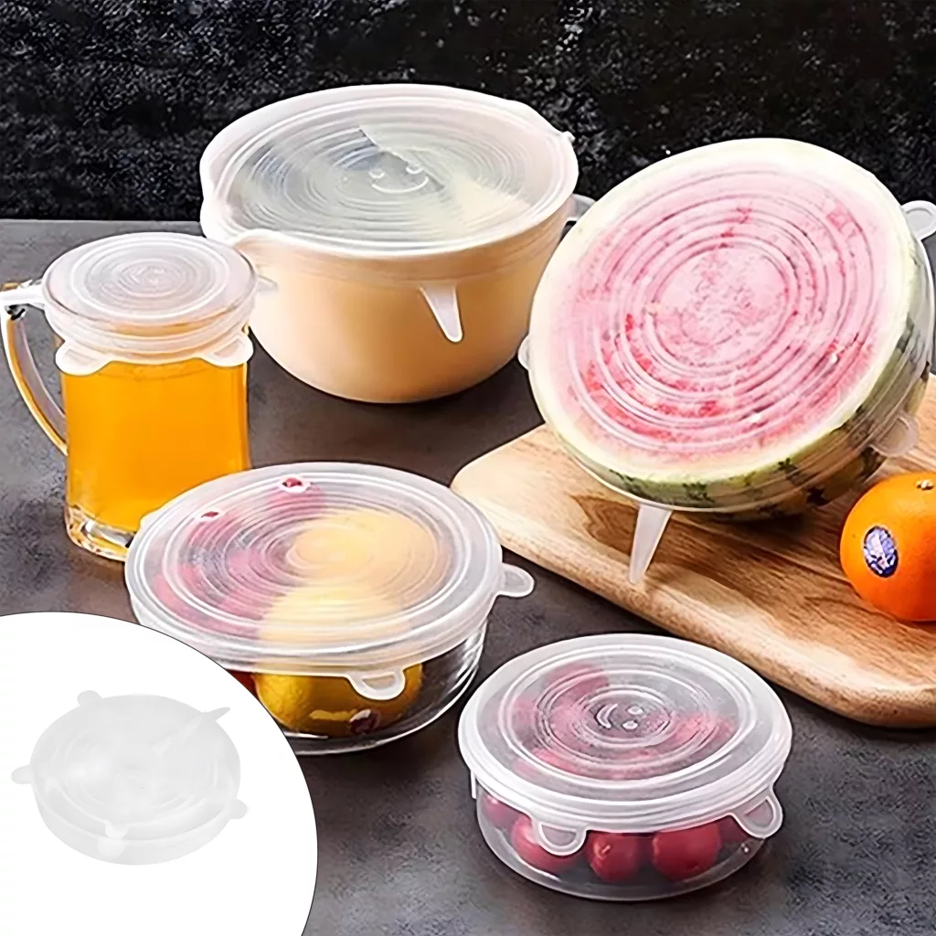 درپوش ظرف مدل سیلیکونی کدASA 27 مجموعه 6 عددی