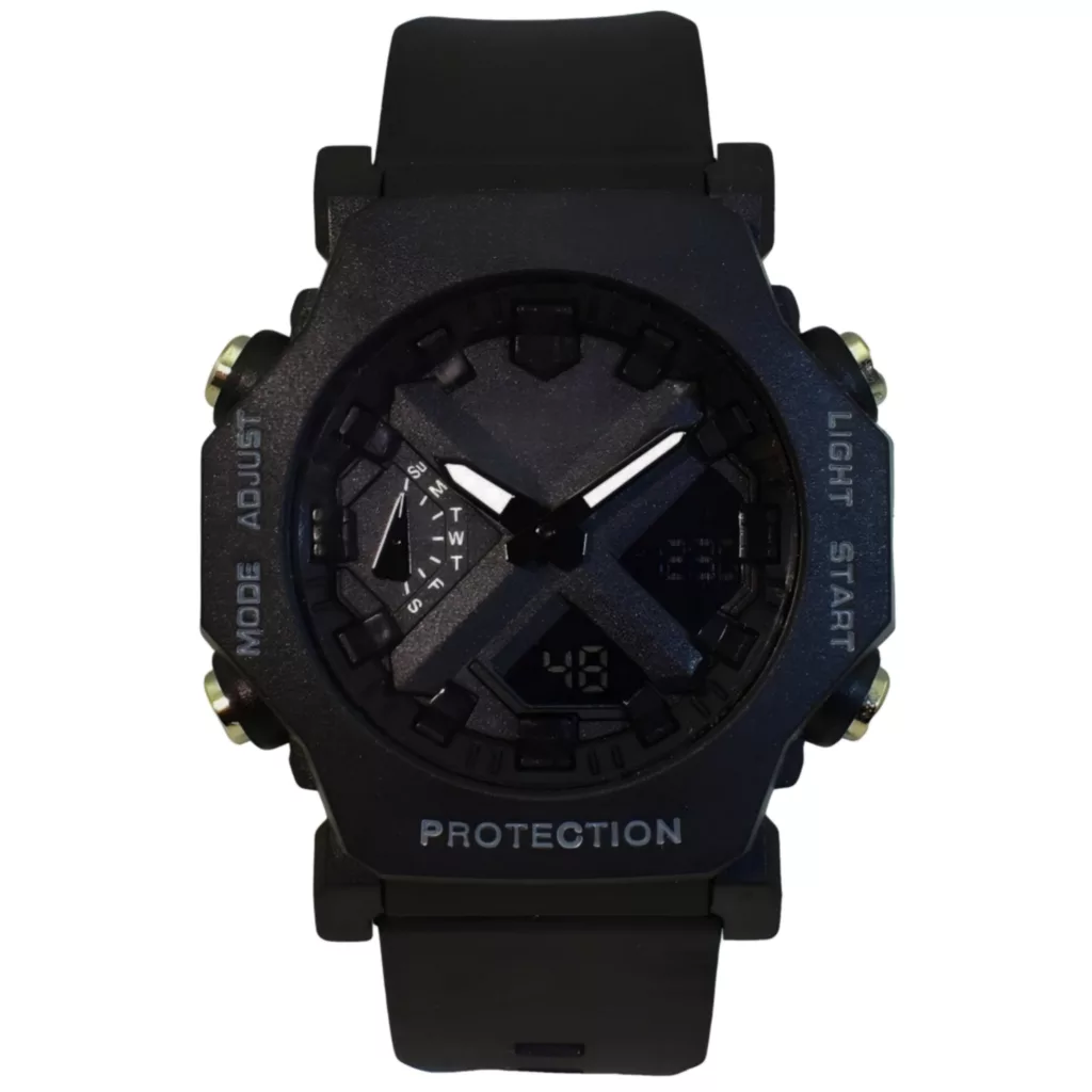 ساعت مچی عقربه‌ای کوارتز مردانه مدل دو زمانه کرنوگراف بند پیو کد a