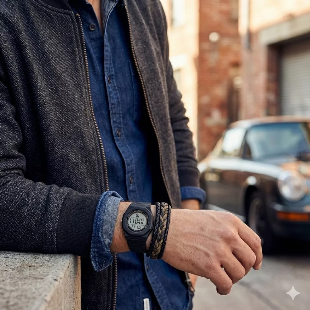 ساعت مچی دیجیتال مردانه مدل اسپرت تک زمانه بند کربنی سبک قفل مخفی کد C5