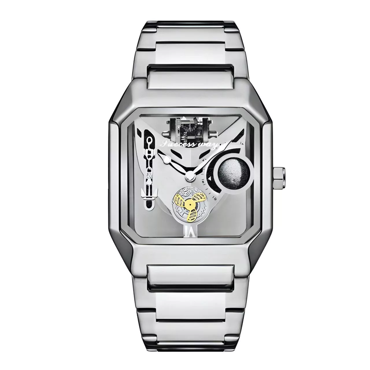 ساعت مچی عقربه‌ای کوارتز مردانه مدل پشت شیشه ای موتور پیدا کد n2