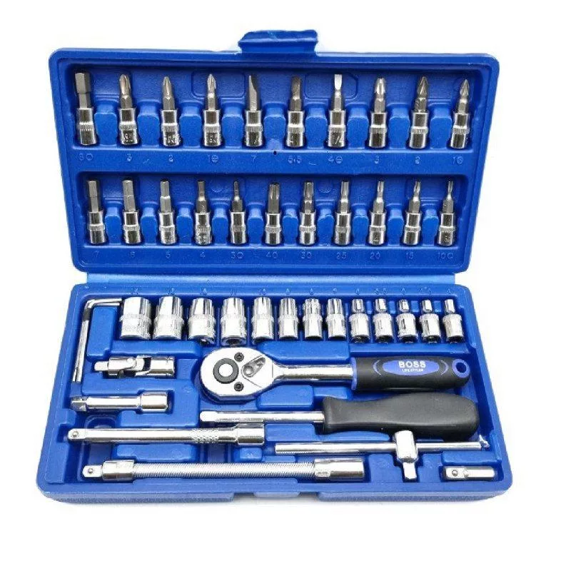 مجموعه 45 عددی آچار و سری بکس باس مدل p46