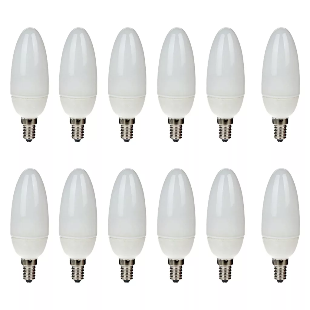 لامپ کم مصرف 8 وات مدل شمعی پایه E14 بسته 12 عددی