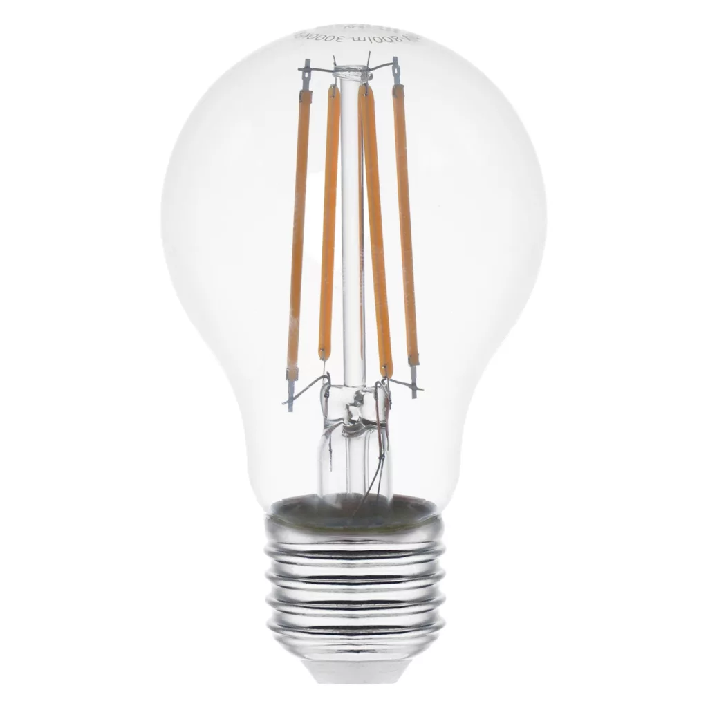 لامپ ال ای دی فیلامنتی 8 وات مصباح مدل حبابی شفاف کد A60 پایه E27