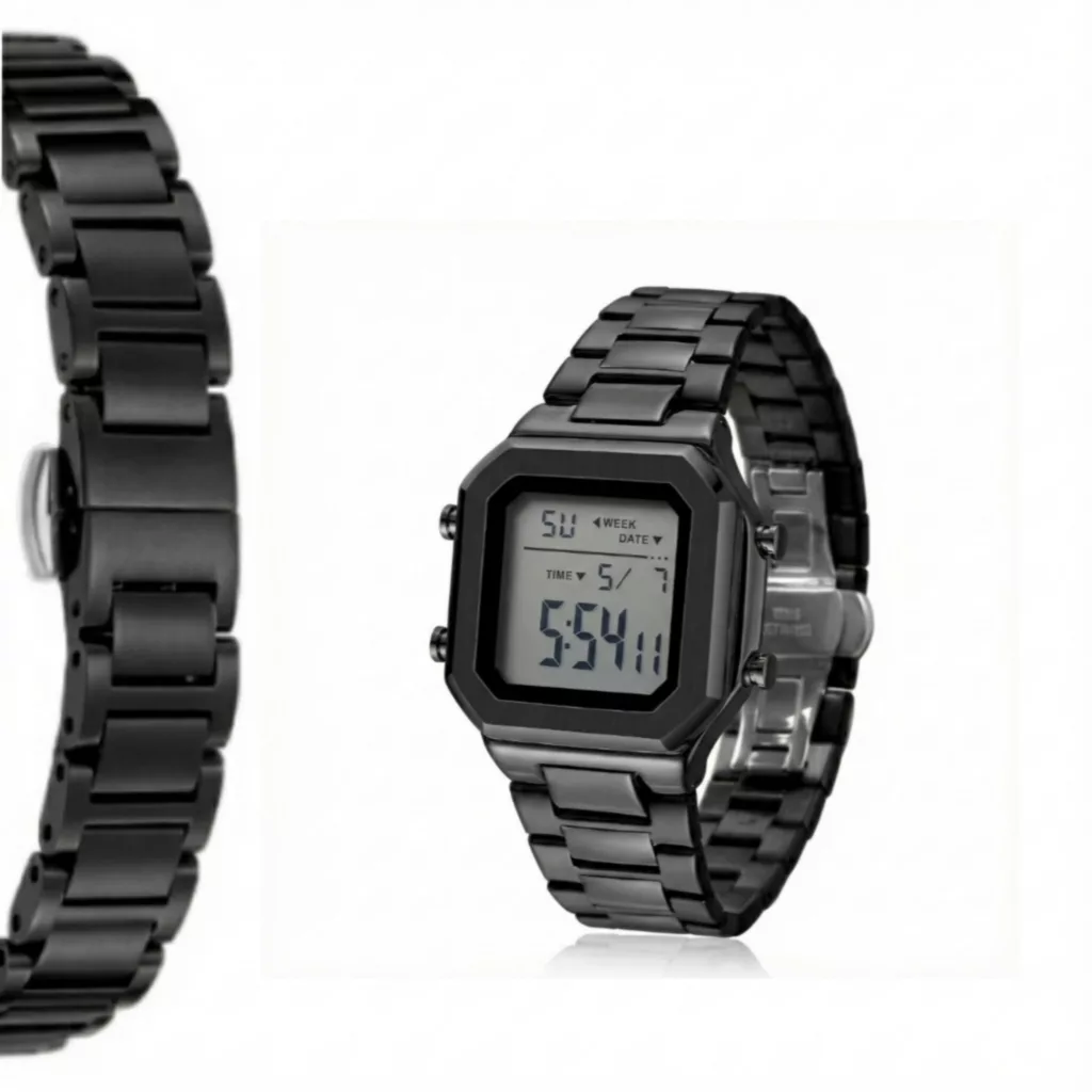 ساعت مچی دیجیتال مردانه مدل اسپرت بند استیل کرنوگراف ضد آب استخری کد ۳
