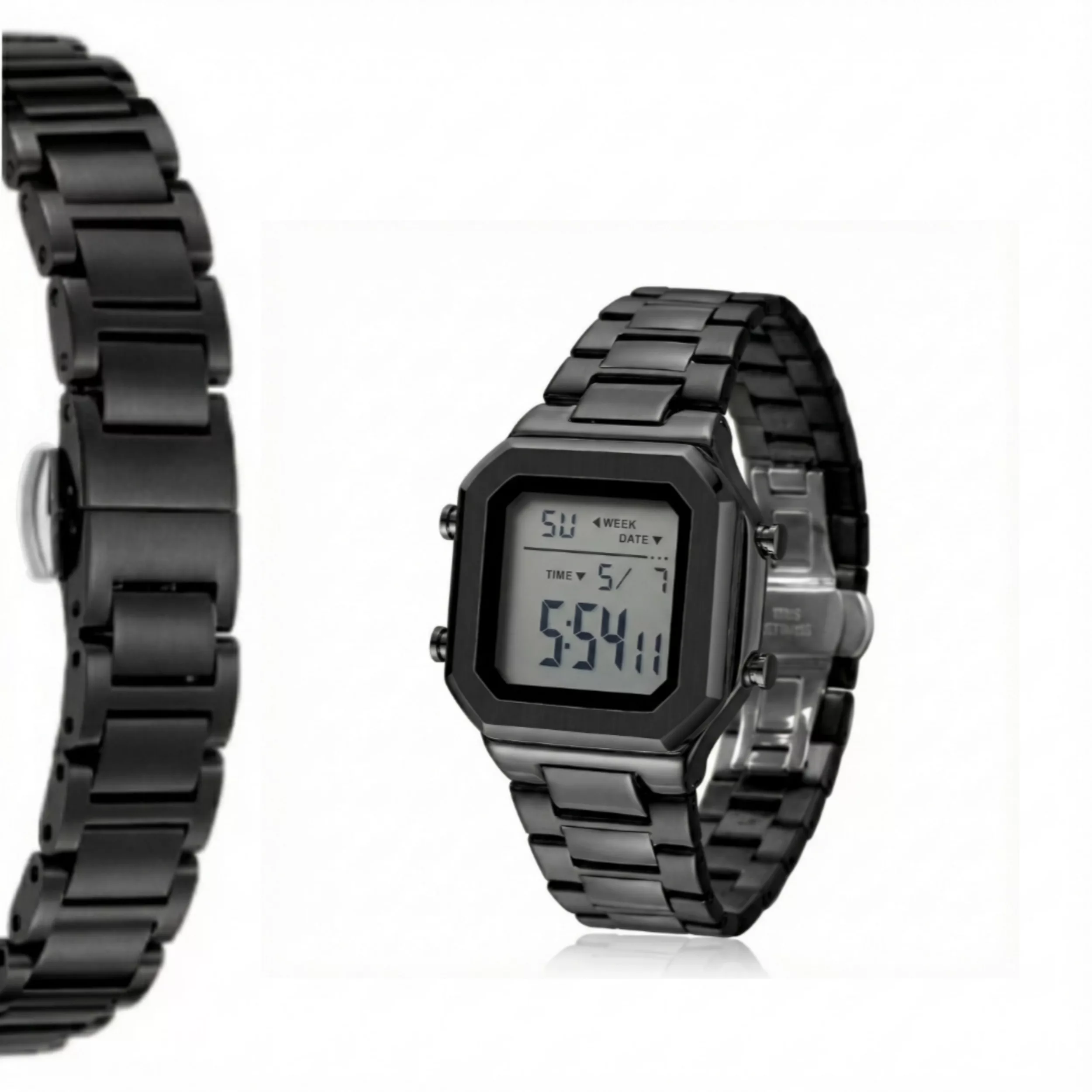 ساعت مچی دیجیتال مردانه مدل اسپرت بند استیل کرنوگراف ضد آب استخری کد ۳