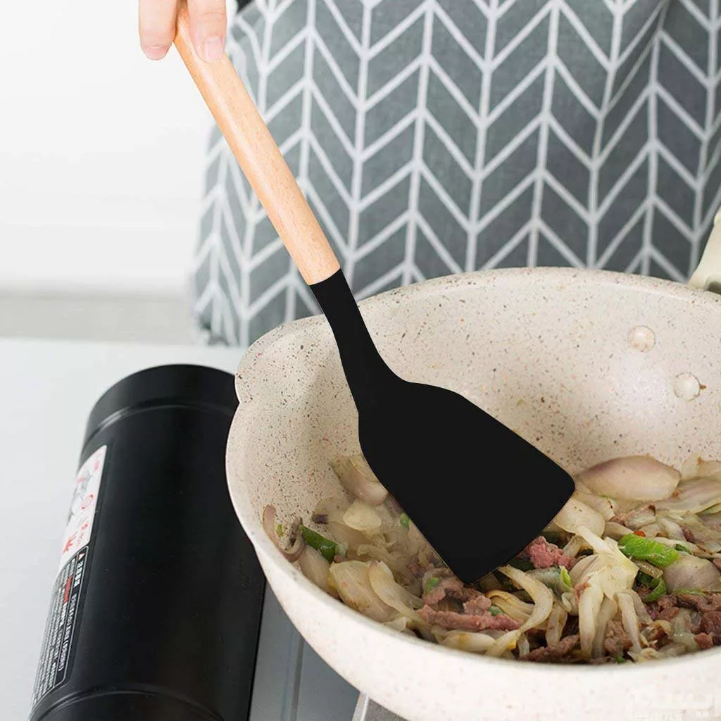 سرویس کفگیر و ملاقه 6 پارچه شنگیا مدل سیلیکونی