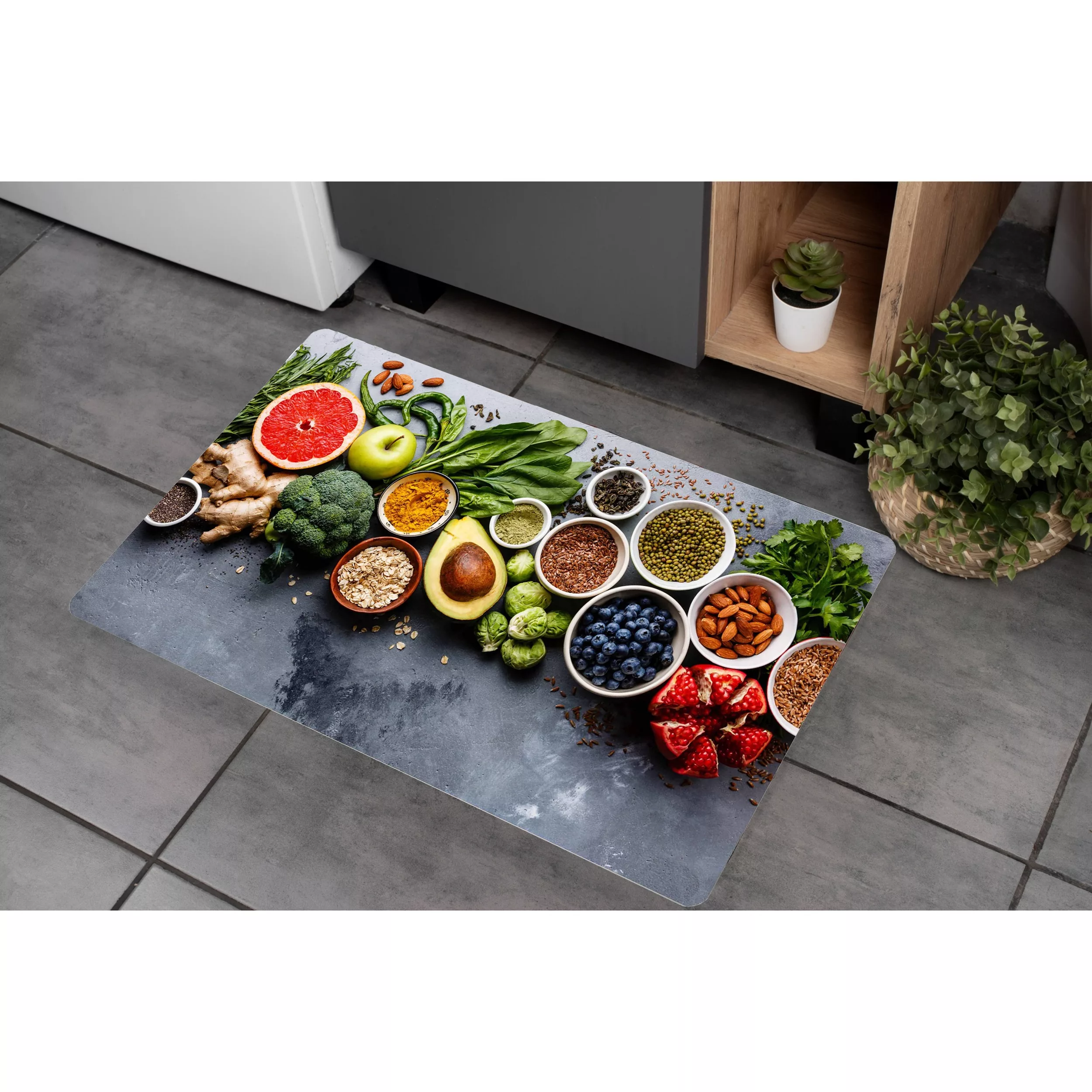 پادری مدل آشپزخانه رویه مخمل کد S602 سایز 75x45 سانتی متر