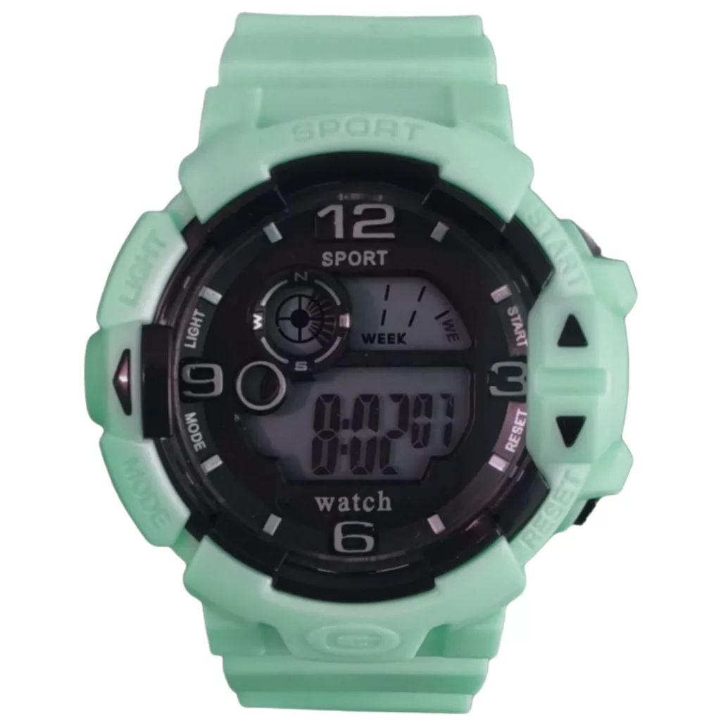 ساعت مچی دیجیتال مدل تک زمانه کرنومتر دار بند سیلیکونی کد 6