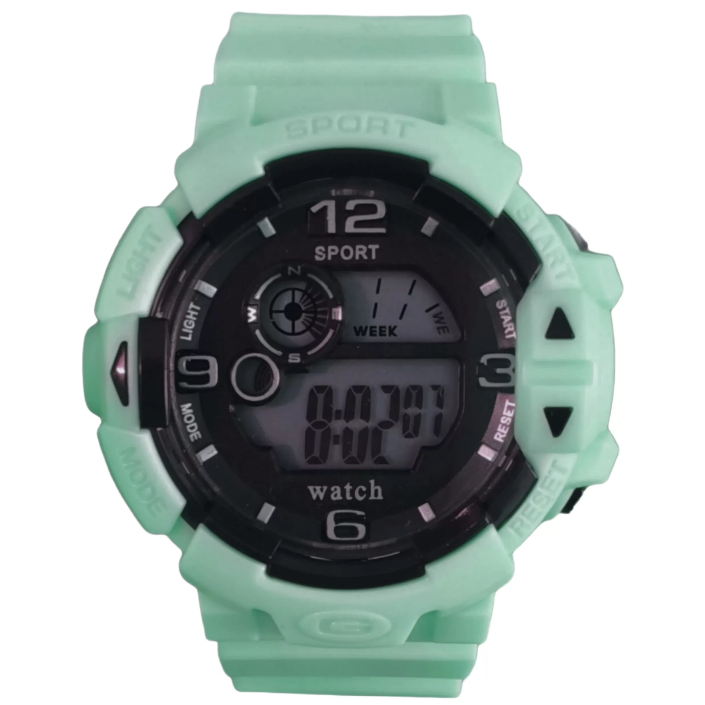 ساعت مچی دیجیتال مدل تک زمانه کرنومتر دار بند سیلیکونی کد 6