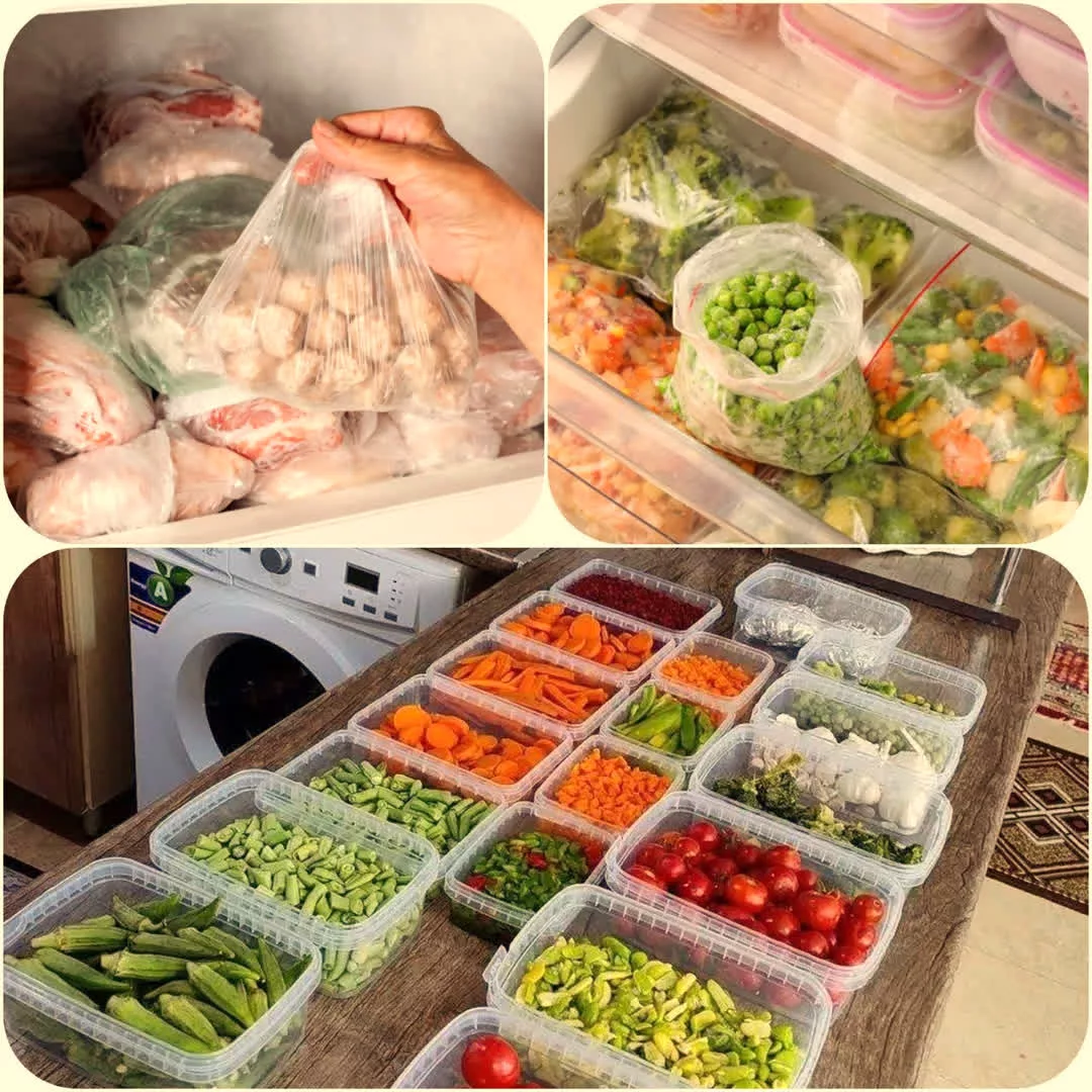 ظرف فريزری و مايكروويوی پولاد پویش مدل پلمپ شونده  كد 1000cc بسته 12 عددي