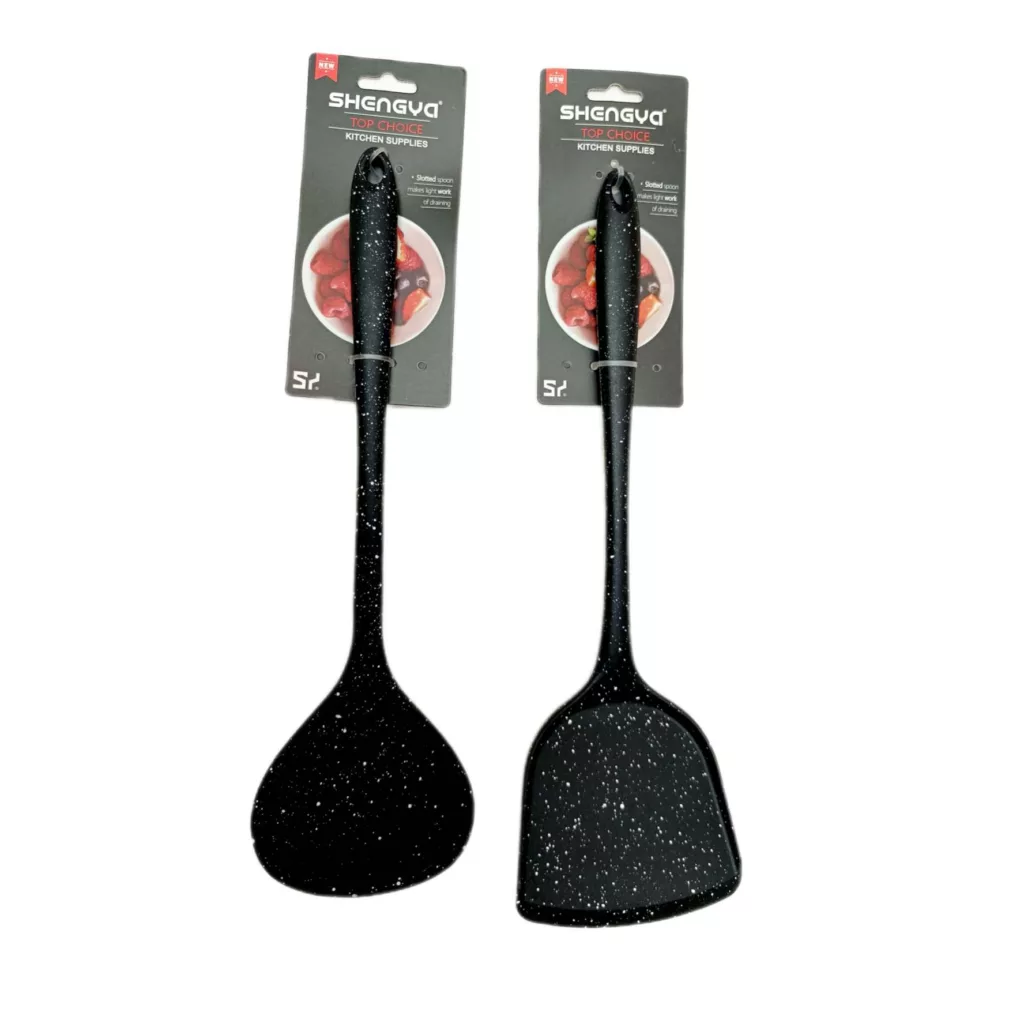 سرویس کفگیر و ملاقه 2 پارچه شنگیا مدل سیلیکونی کهکشانی کد NEW 1365