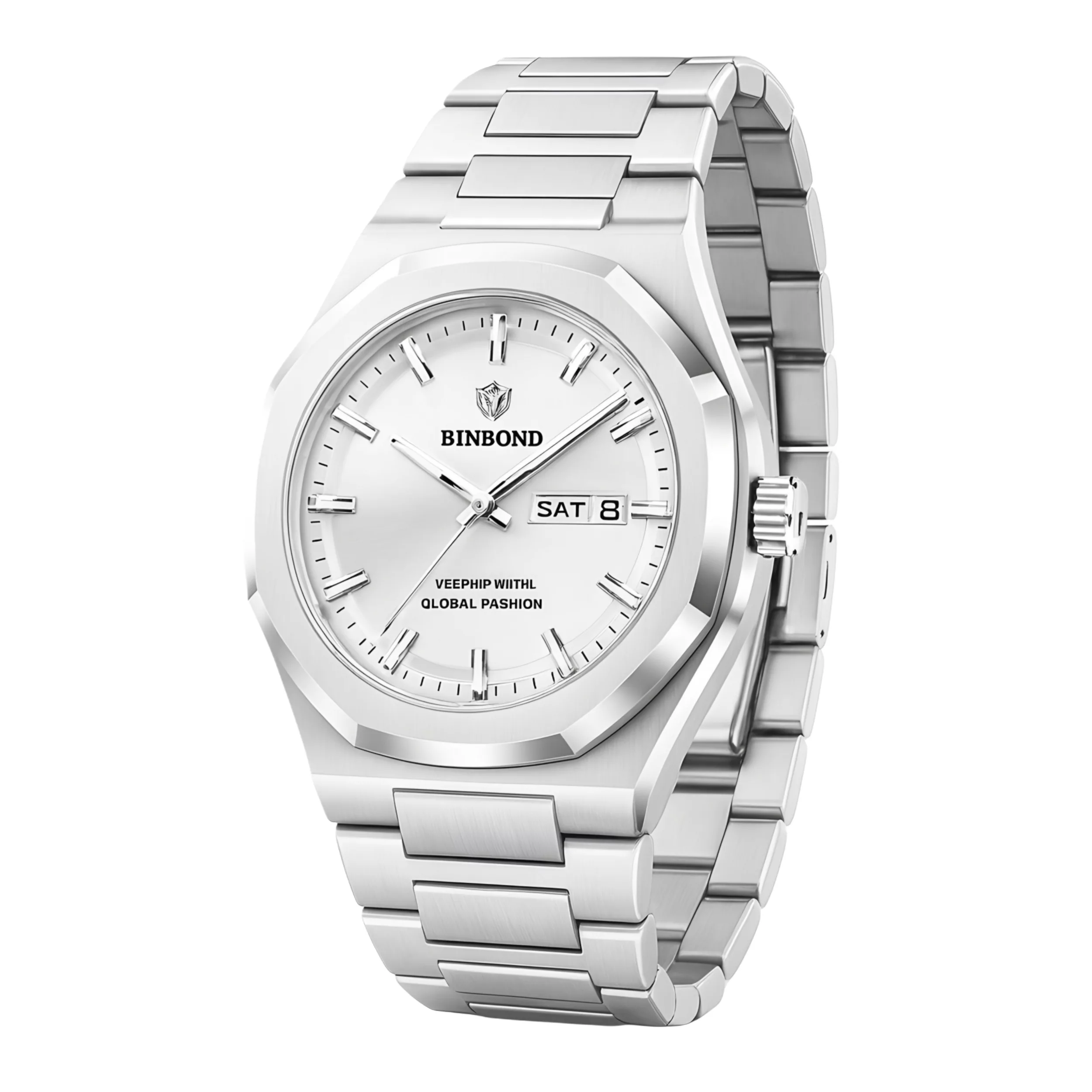 ساعت مچی عقربه‌ای کوارتز مردانه بین باند مدل کلاسیک لوکس اسپرت دی دیت بند استیل قفل مخفی کد J.A3